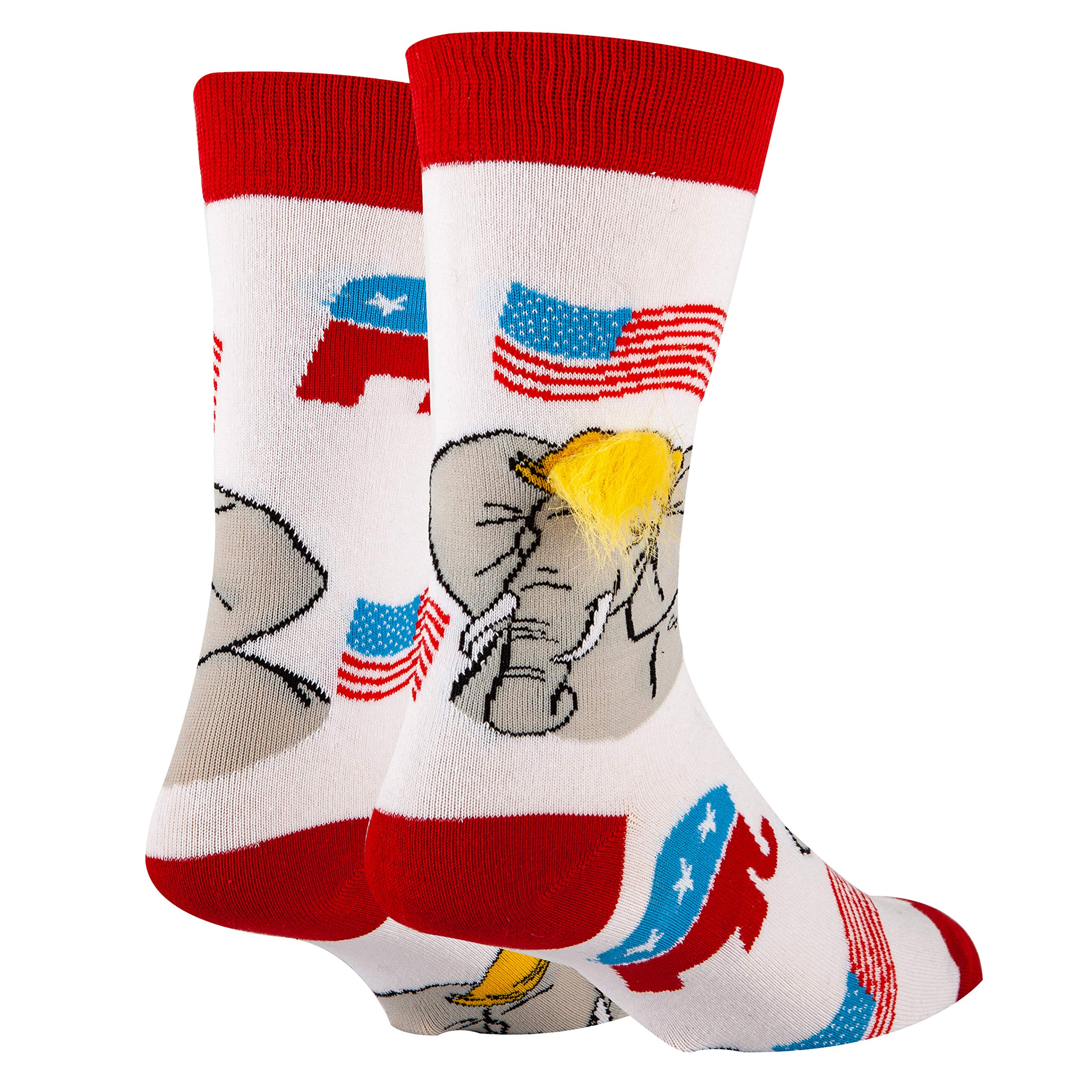 Funny Political-Themed Crew Socks for Women - Novelty Crazy Dress Socks Gift Idea (Fits Women's Shoe Size 5-10) - Perfect for Office, Parties & Political Events