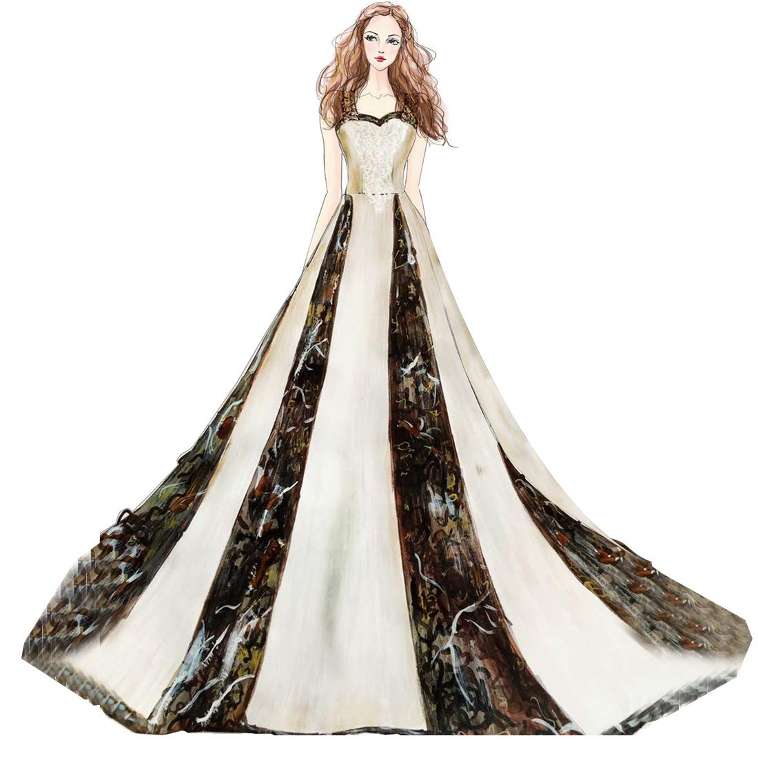 Elegant SUNVARY Camouflage Ball Gown Wedding Dress for Brides - Quinceañera & Prom Formal Dresses | Perfect for Evening Galas, Red Carpet Events & Special Occasions