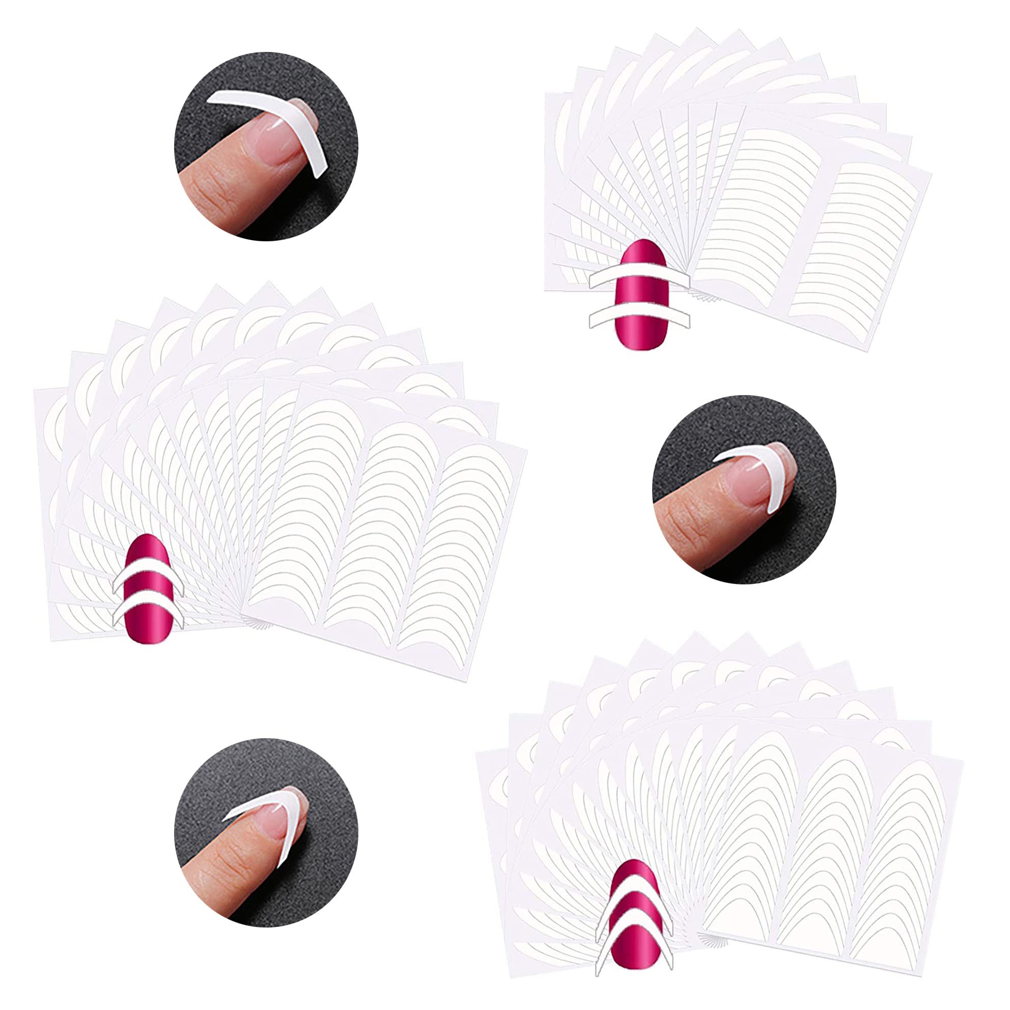 Gogoonly 1368pcs French Nail Art Stickers - DIY Manicure Decoration for Home & Salon