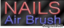 Neon Sign - AIR Brush Nails for Salon & Nail Art Studio Decor | Vibrant LED Wall Art for Home & Party Lighting