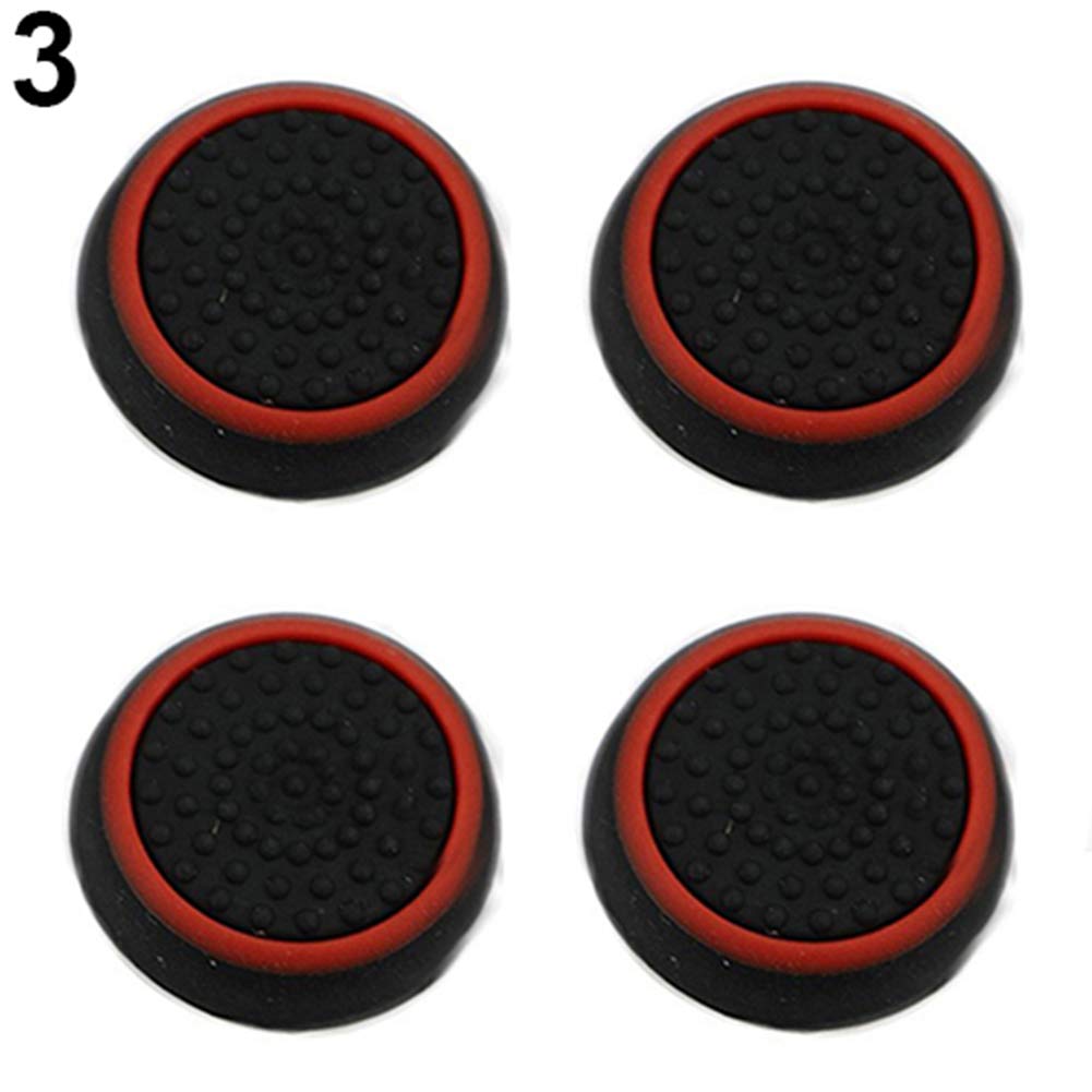 4Pcs Silicone Thumb Grip Stick Caps for PS3 PS4 Xbox One Controllers - Ergonomic Non-Slip Replacement Joystick Covers (Red) - Perfect for Gaming, Long Play Sessions & Enhanced Grip Comfort