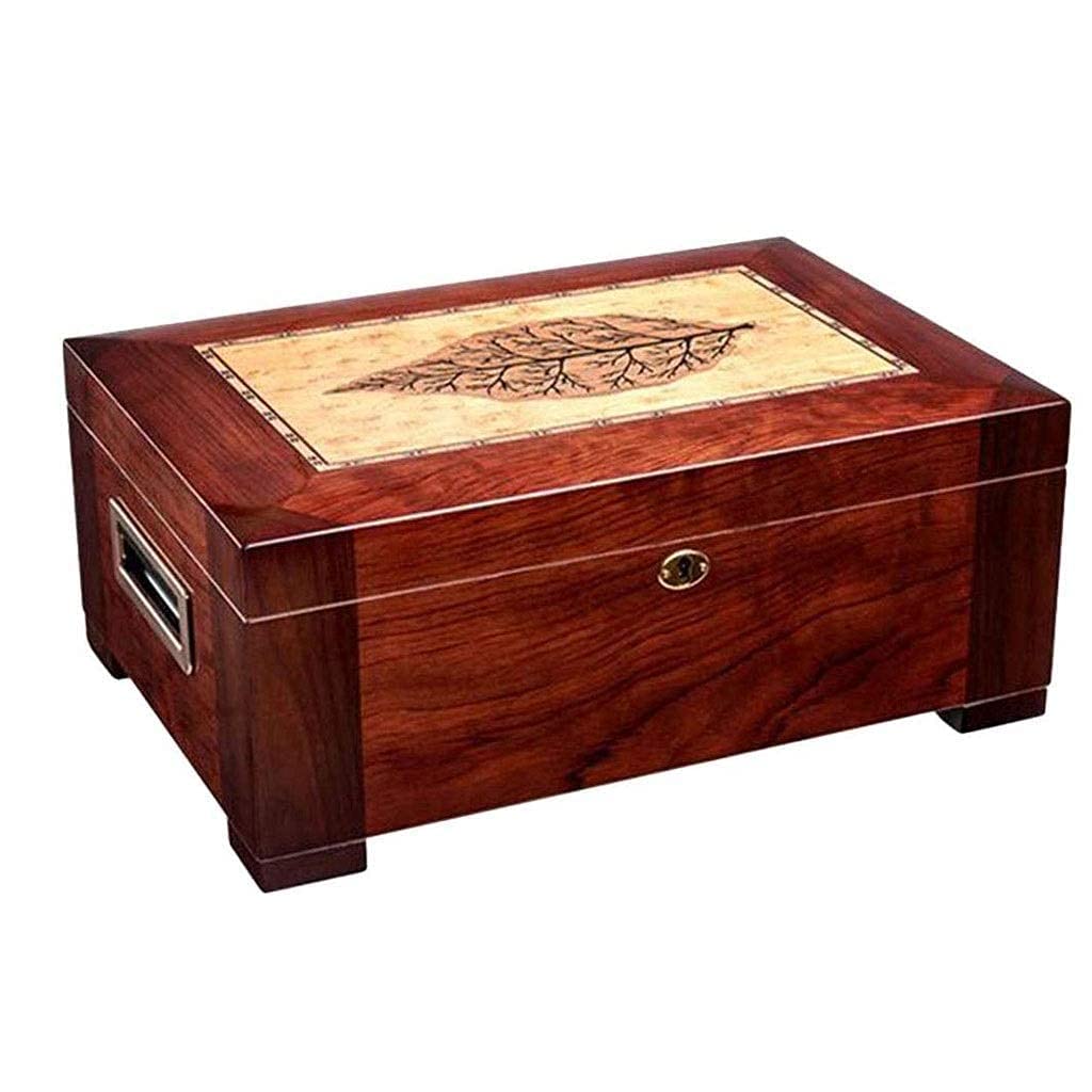 Premium Cigar Humidor Box - Large Capacity Desktop Cedar Wood Cigar Storage Cabinet with Double-Layer Moisturizing System for Cigars - Perfect for Home, Office, and Cigar Lounge Use