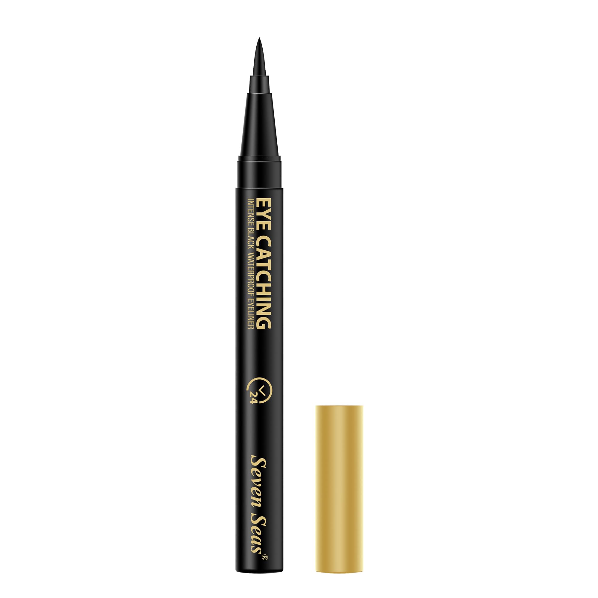 Seven Seas Long Lasting Waterproof Eyeliner Pencil - Smudge Proof, Sweat Proof Eye Liner for Women & Girls (Black, 1.5g) | Perfect for Daily Makeup, Parties & Special Occasions
