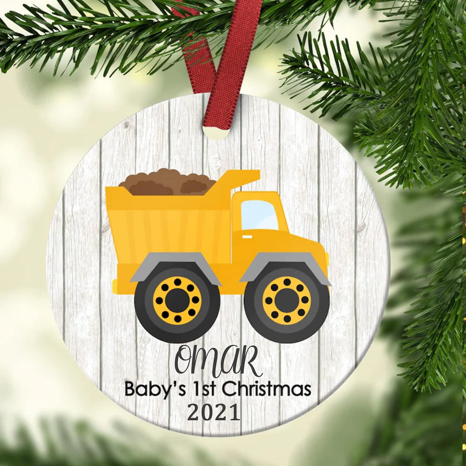 Personalized Baby's First Christmas Ornament - Custom Name Keepsake for Baby Boy - Perfect for Holiday Decorations & Family Memory Gifts