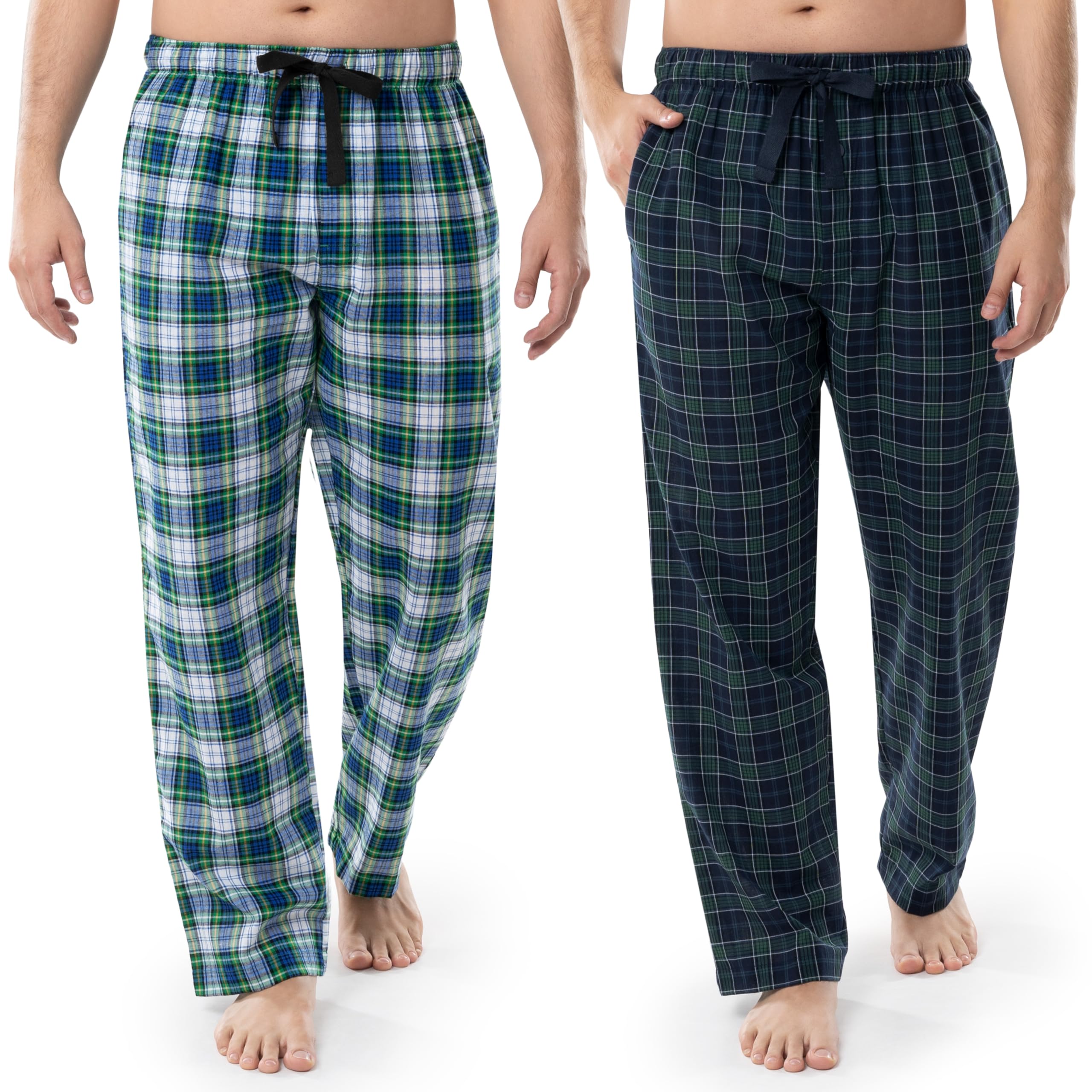 Fruit of the Loom Men's Comfortable Cotton Broadcloth Woven Sleep Pajama Pants - Soft Lounge Pants for Relaxing at Home & Nightwear