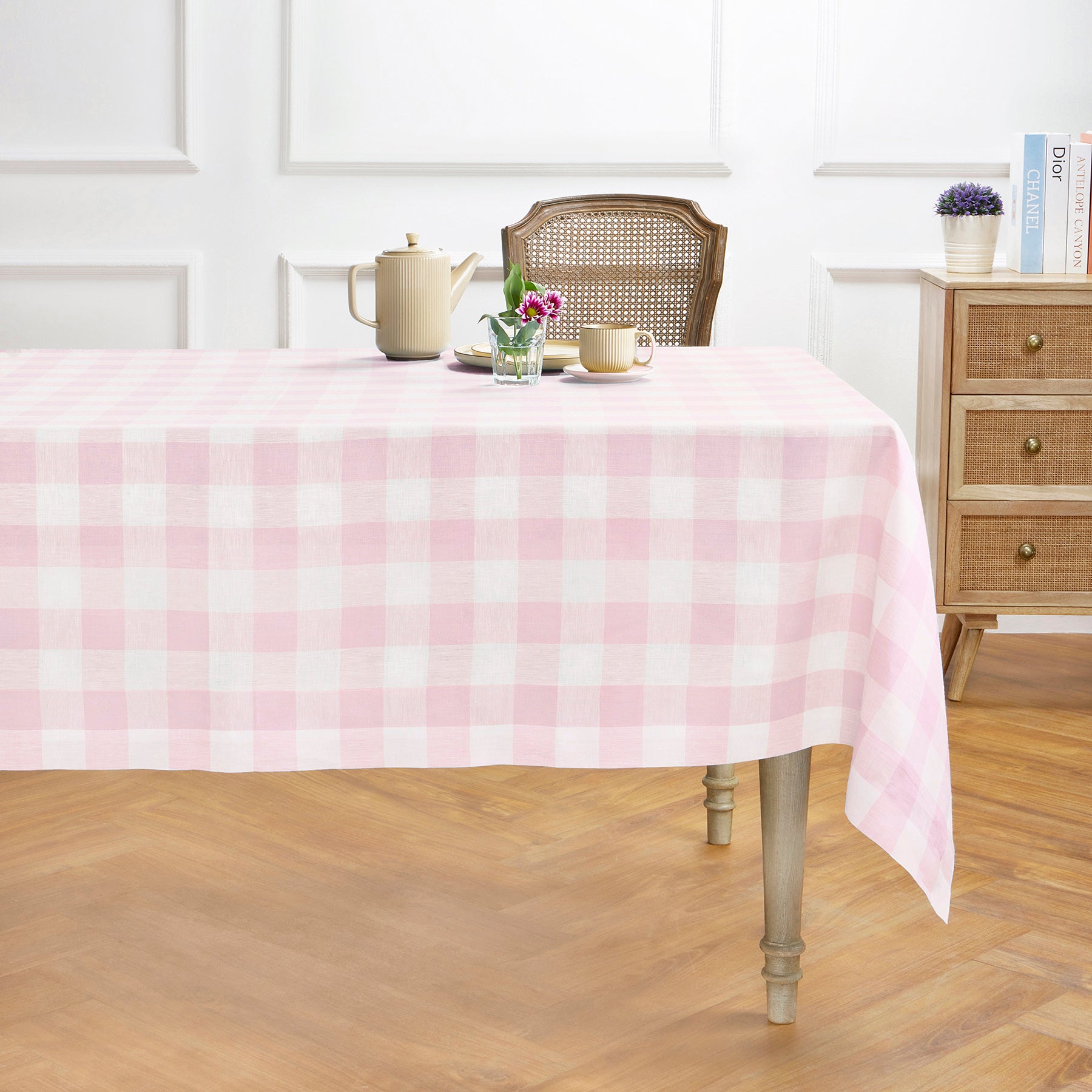 Buffalo Check Tablecloth - Red and Black Plaid Cotton Fabric for Dining Table - Perfect for Thanksgiving, Christmas, and Holiday Decorations
