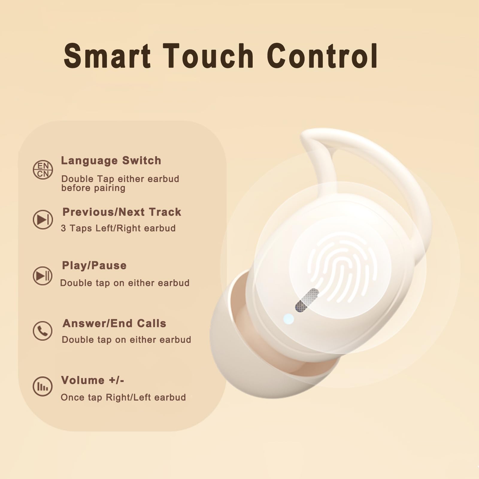 Wireless Sleep Earbuds Bluetooth 5.3 - Noise Cancelling Headphones for Side Sleepers with 32H Playback, Waterproof Small In-Ear Earphones - Perfect for Nighttime Relaxation, Travel & Meditation