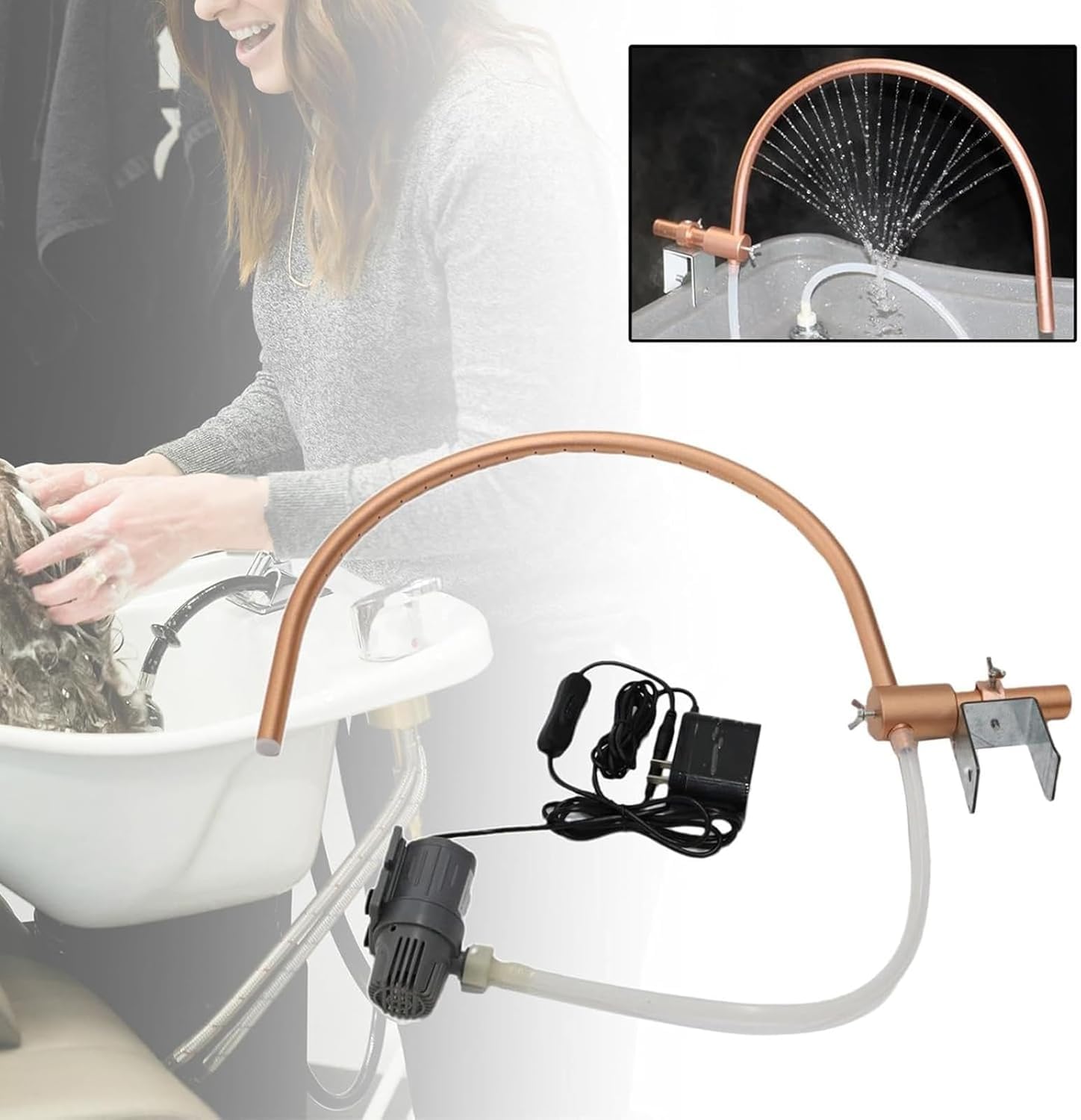 Professional Head Spa Water Circulation Rack - Salon Hair Care Fumigation System & Shampoo Bed Accessories for Hair Salons | Perfect for Shampoo Sinks, Spa Beds & Relaxing Head Massage Treatments