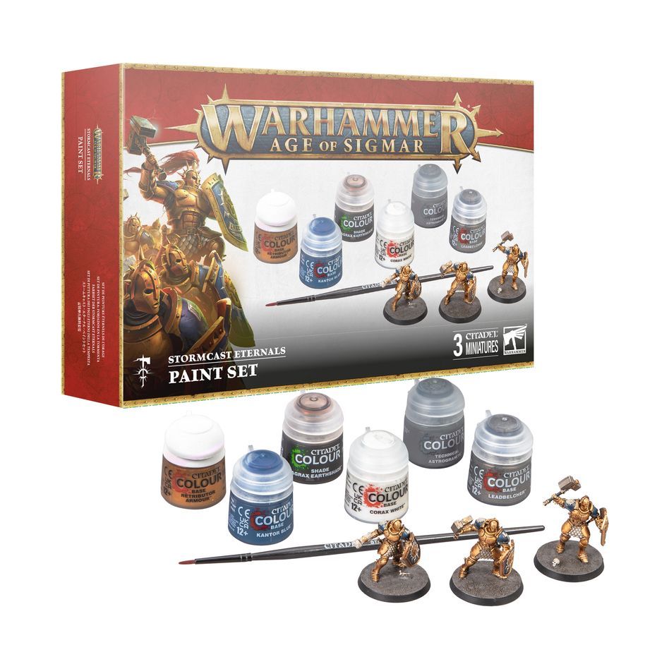 Warhammer Age of Sigmar Stormcast Eternals Paint Set - Miniature Painting Kit for Tabletop Wargaming & Fantasy Battle Scenes