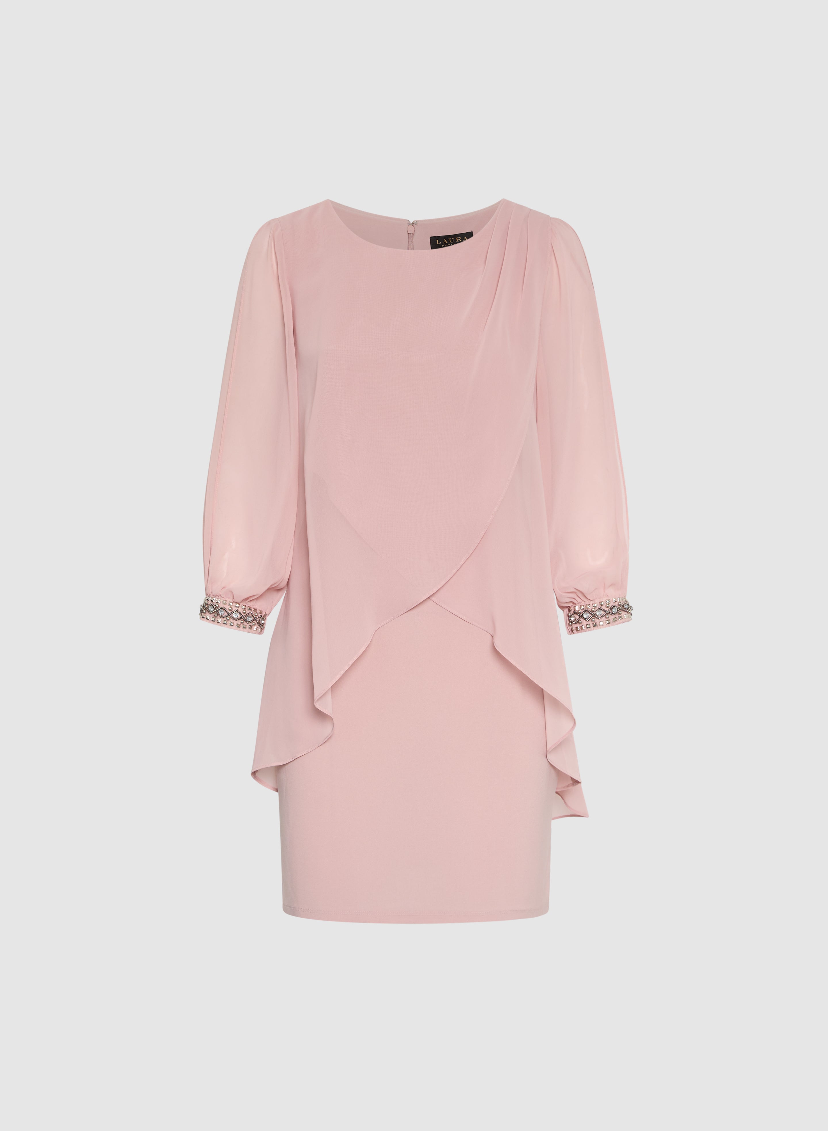Elegant Embellished Chiffon Overlay Dress for Women - Perfect for Weddings, Parties & Special Occasions