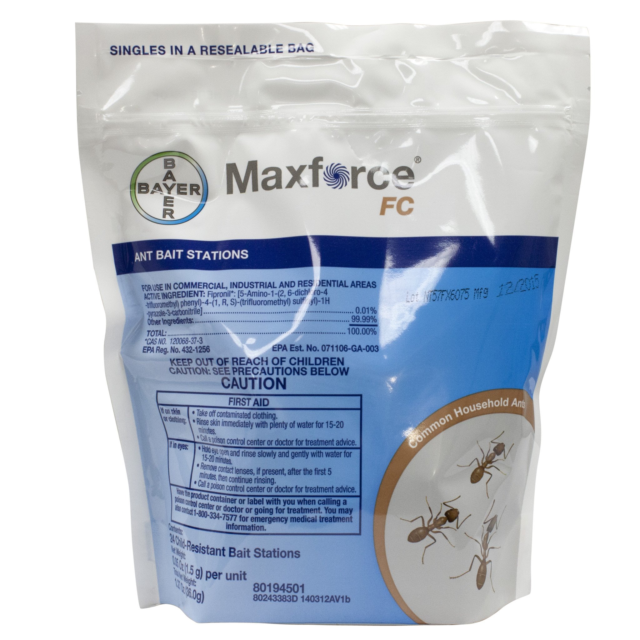 Maxforce FC Ant Bait Stations - 48 Pre-Filled Bait Stations for Indoor & Outdoor Ant Control | Effective Ant Killer for Kitchens, Gardens & Patios