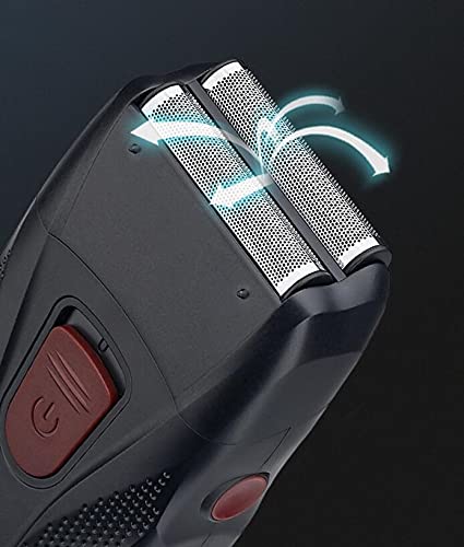 Premium Men's Electric Foil Shaver - Rechargeable Wet/Dry Beard Trimmer with Multifunctional Removable Cutter Heads for Smooth Shaving & Grooming (Black) - Perfect for Travel, Home & Office Use