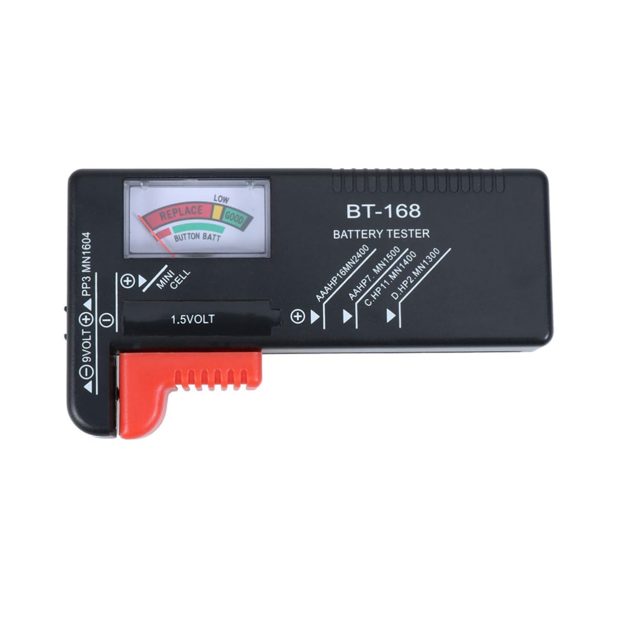 PartyKindom BT-168 Digital Battery Tester - Portable AA AAA 9V 1.5V Cell Battery Voltage Checker with LCD Display - Perfect for Home, Office, and Emergency Power Supply Testing