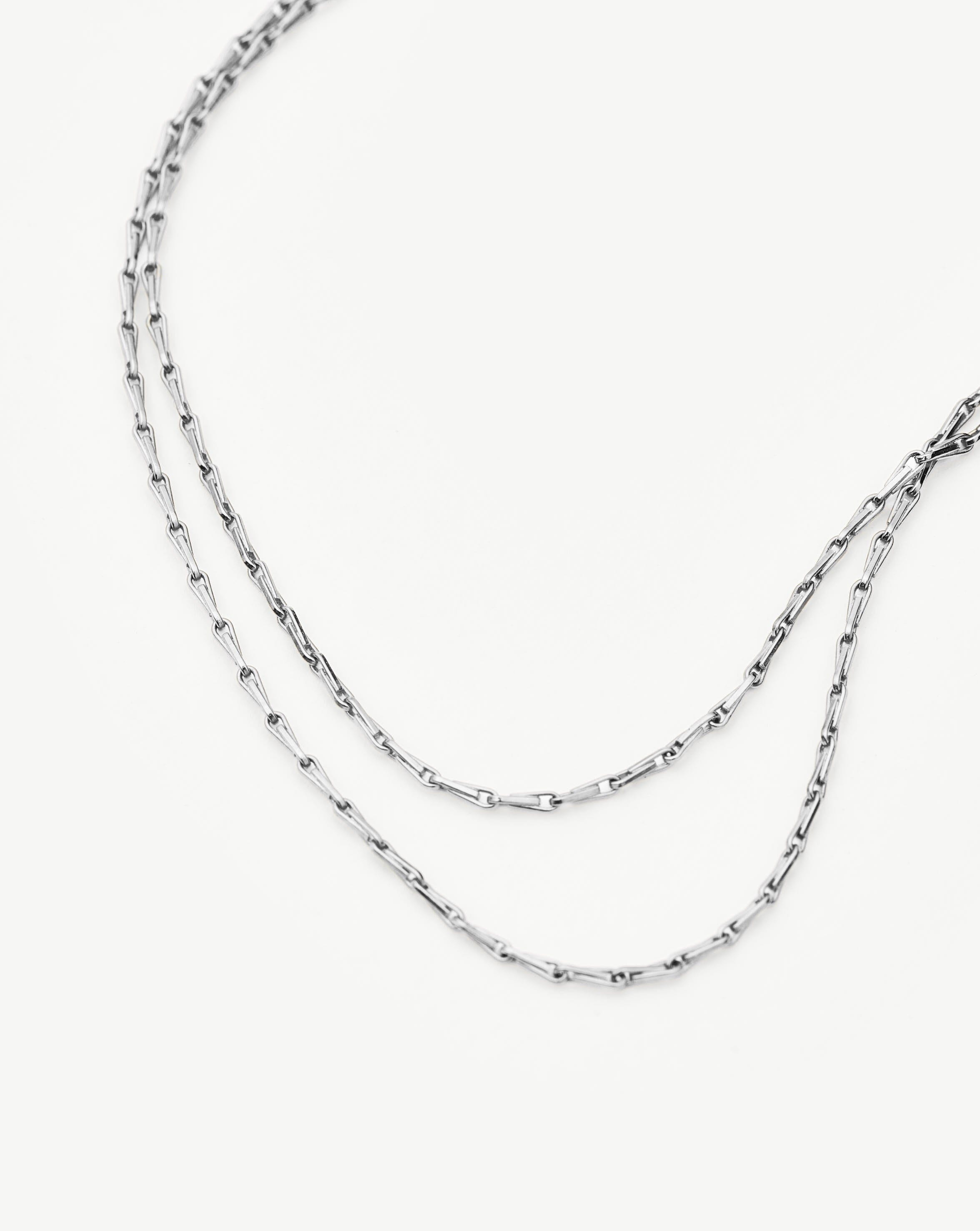 Savi Twisted Double Chain Necklace for Women - Silver Plated Layering Necklace | Elegant & Trendy Jewelry Gift for Birthday, Anniversary, Valentine's Day | Perfect for Daily Wear, Date Night & Special Occasions