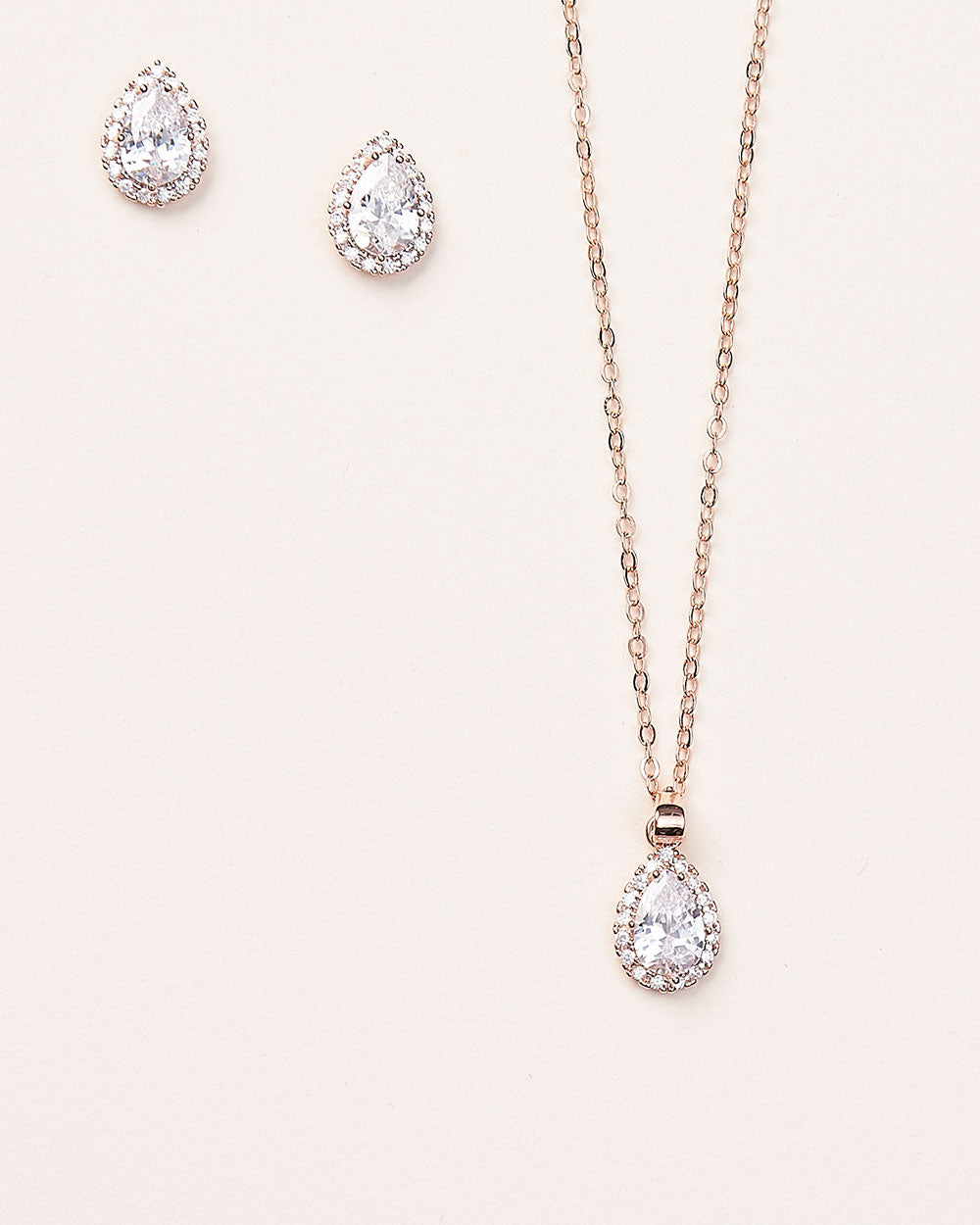 Emma Sterling Silver CZ Bridesmaid Jewelry Set - Elegant Necklace & Earrings for Weddings, Parties & Special Occasions