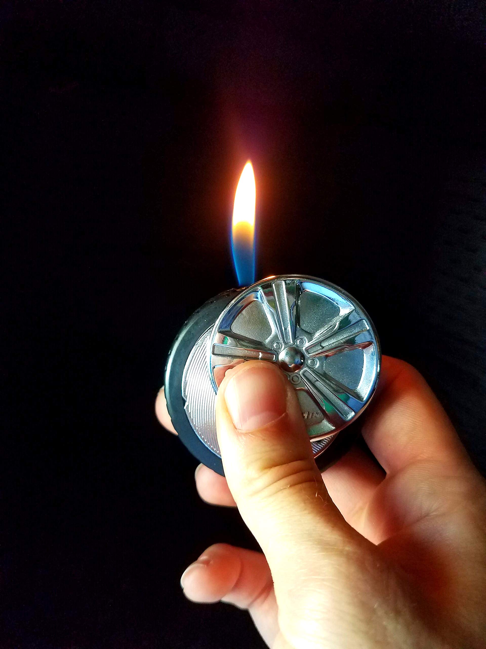 Collectible Tire Shaped Butane Lighter - Refillable Truck Lighter for Camping & Gifts (Silver)
