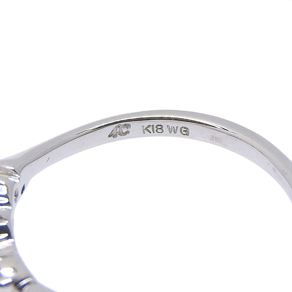 4℃ 5P 18K White Gold Diamond Ring for Women - Elegant Wedding Band, Anniversary Gift, Engagement Jewelry (Perfect for Proposals, Bridal Sets & Special Occasions)