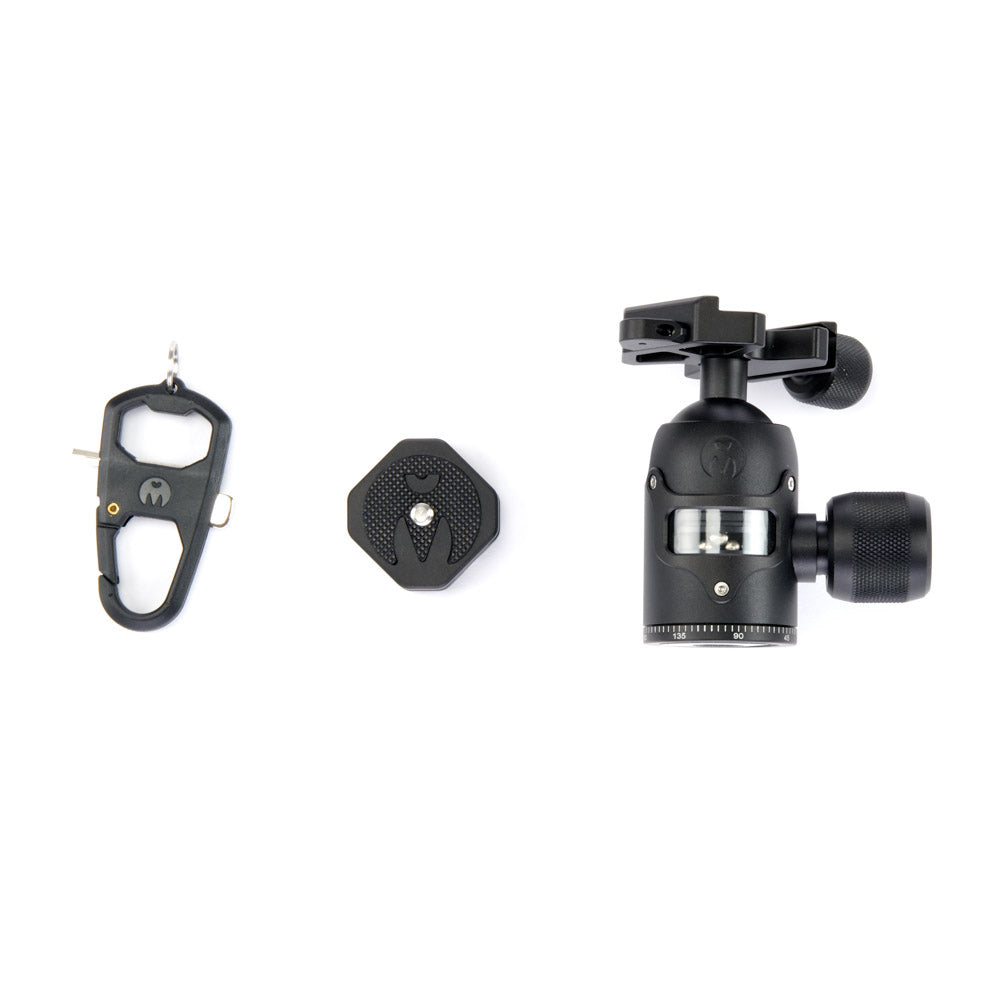 AirHed Vu Tripod Ball Head with Twist Plate Lock - Quick Release Mount for DSLR Cameras - Perfect for Photography, Videography & Travel Shoots
