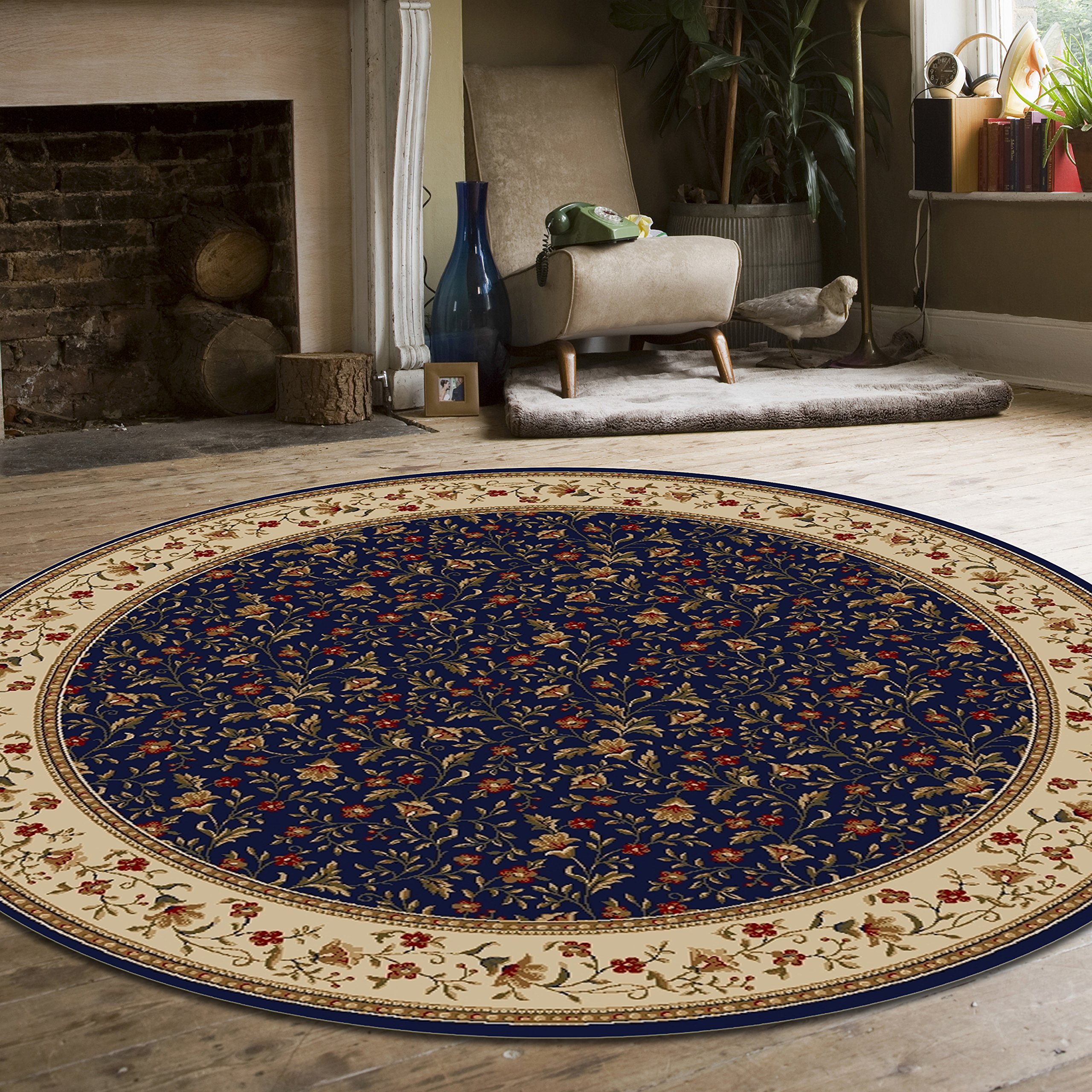 Radici 1593 COMO Blue Area Rug 8x10 Feet - Soft Modern Living Room Rug, Non-Slip Floor Carpet for Bedroom, Dining Room, Office Decor
