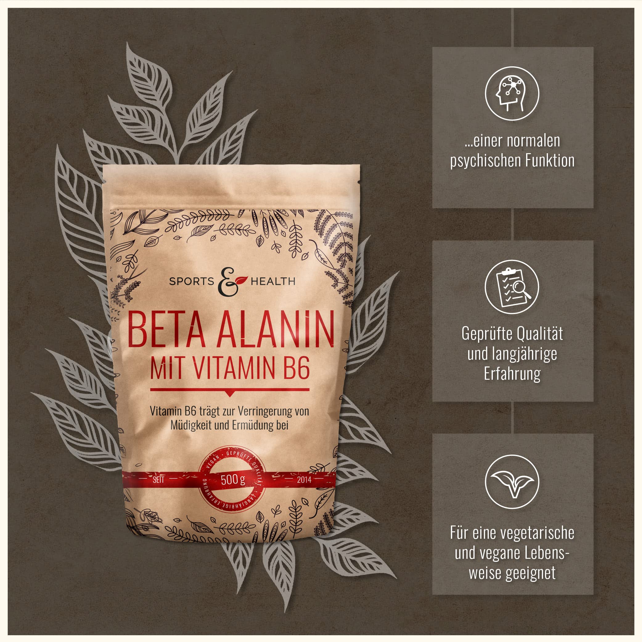 Premium Beta Alanine Powder 500g - High Potency Workout Supplement with Vitamin B6 for Energy & Endurance - Vegan, Non-GMO, Fatigue Relief - Includes Measuring Spoon for Easy Dosing - Ideal for Pre-Workout, Bodybuilding & Athletic Performance