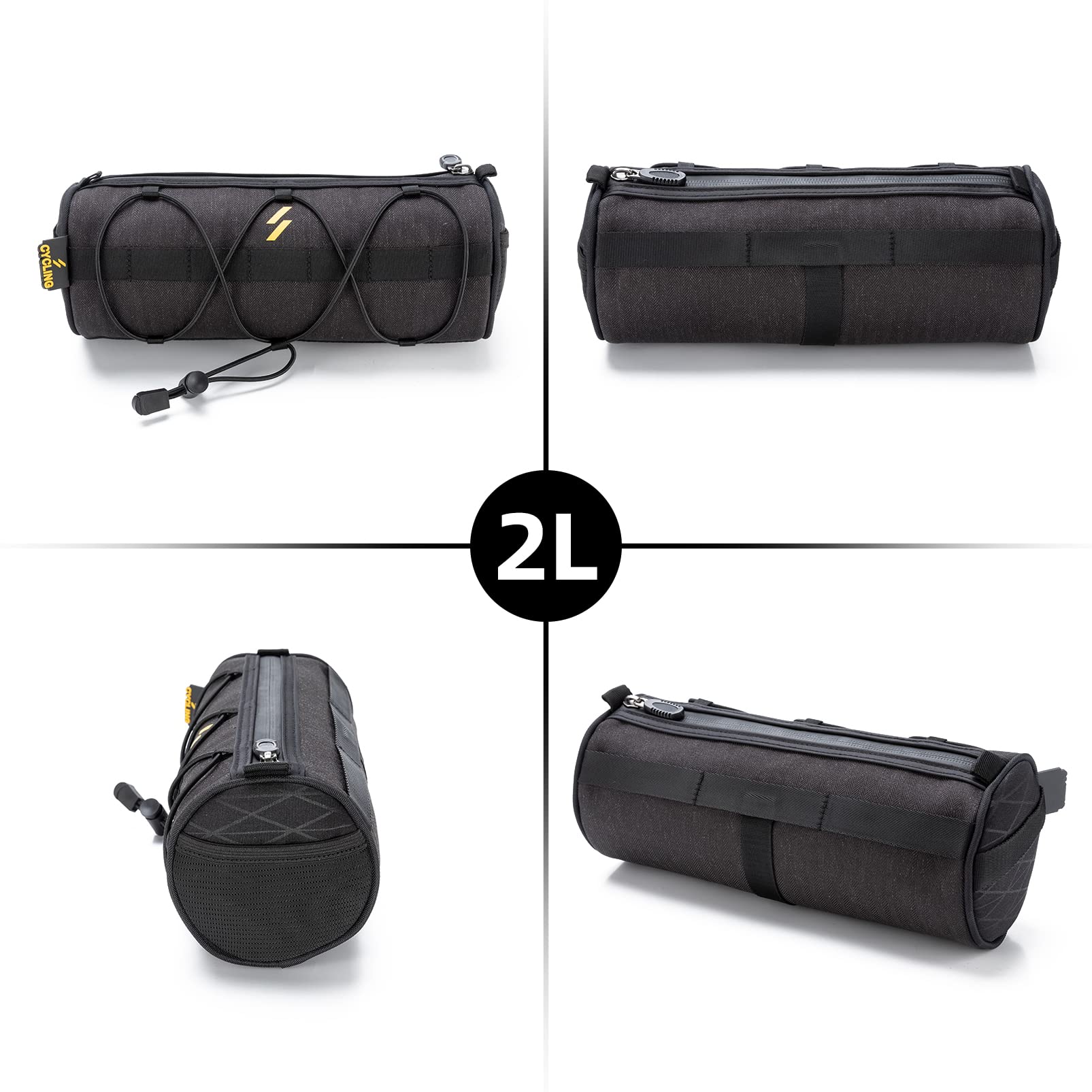 ROCKBROS Small Bicycle Handlebar Bag - Waterproof Front Bike Storage Pouch with Adjustable Shoulder Strap for Mountain & Road Bikes | Perfect for Commuting, Cycling Tours & Outdoor Adventures