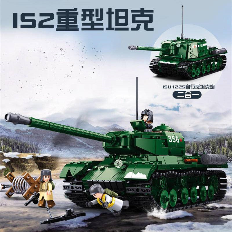 Sluban Military WW2 IS-2 Heavy Tank Building Blocks Set - 1:35 Scale Model Kit for Collectors & History Enthusiasts - Perfect for Display, Gifts & Educational WWII Battles Reenactment