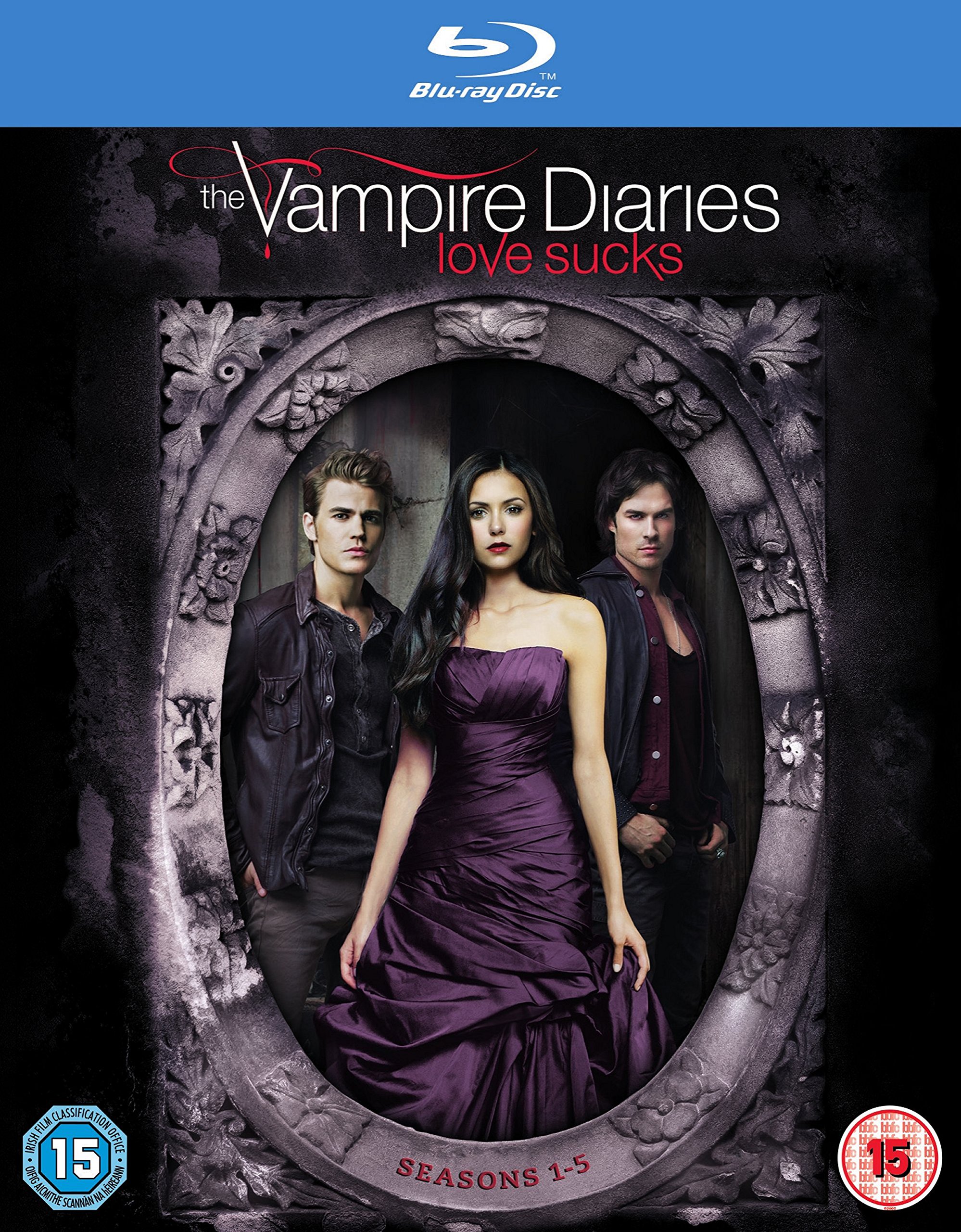 The Vampire Diaries Complete Seasons 1-5 Blu-ray Box Set (2009) | Region Free | Romantic Supernatural Drama Series for Teens & Adults | Perfect for Binge-Watching & Gift Giving