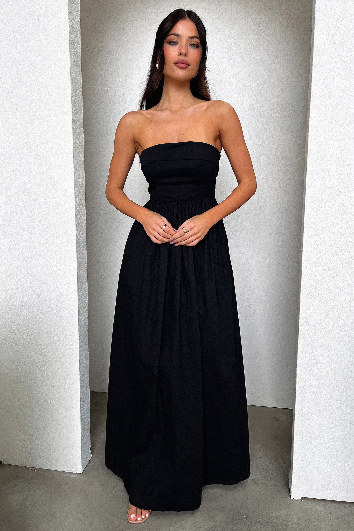 Cornell Maxi Dress for Women - Elegant Black Long Flowy Dress for Summer, Beach, and Casual Wear