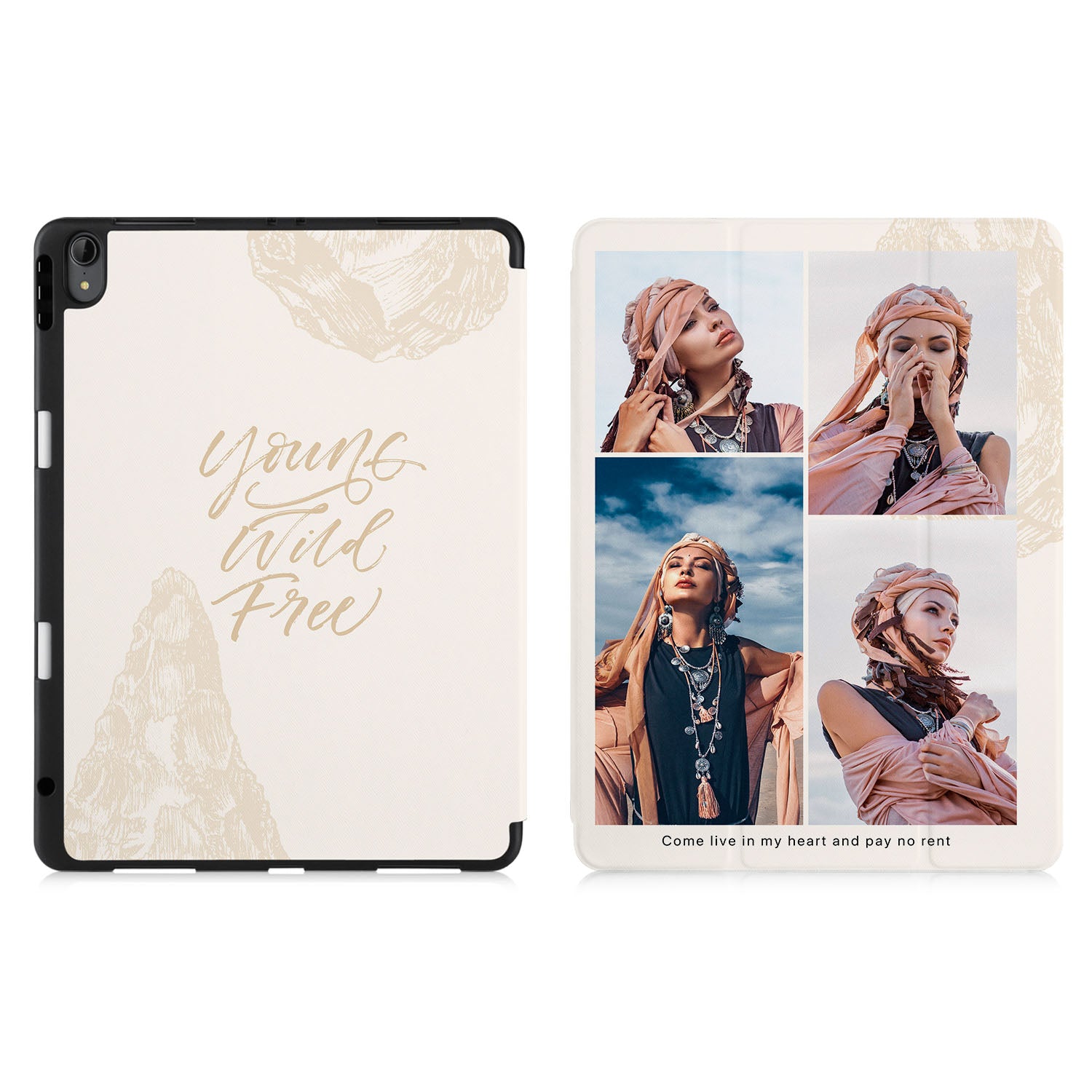 Best iPad Case with Photo Collage Design - 37 Customizable Picture Slots - Perfect for Travel, Work & School