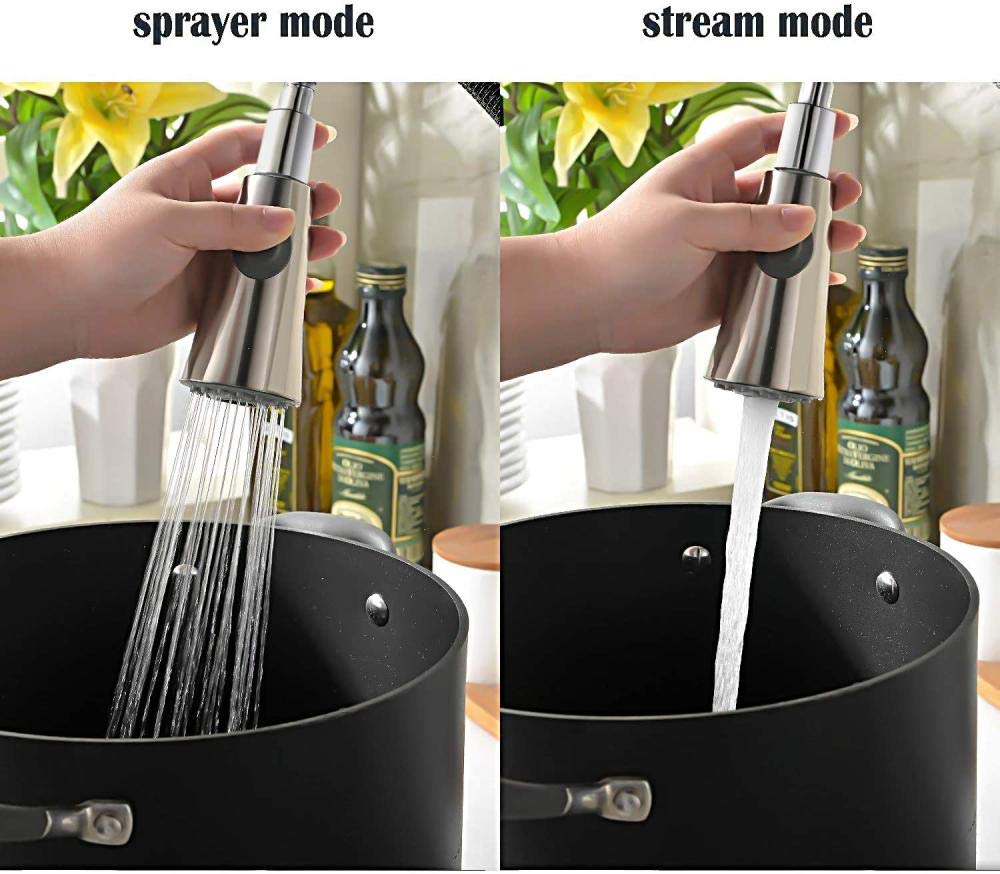360° Rotating Pull-Out Kitchen Faucet with Single Lever Handle - Modern Stainless Steel Sink Mixer Tap for Easy Dishwashing & Food Prep
