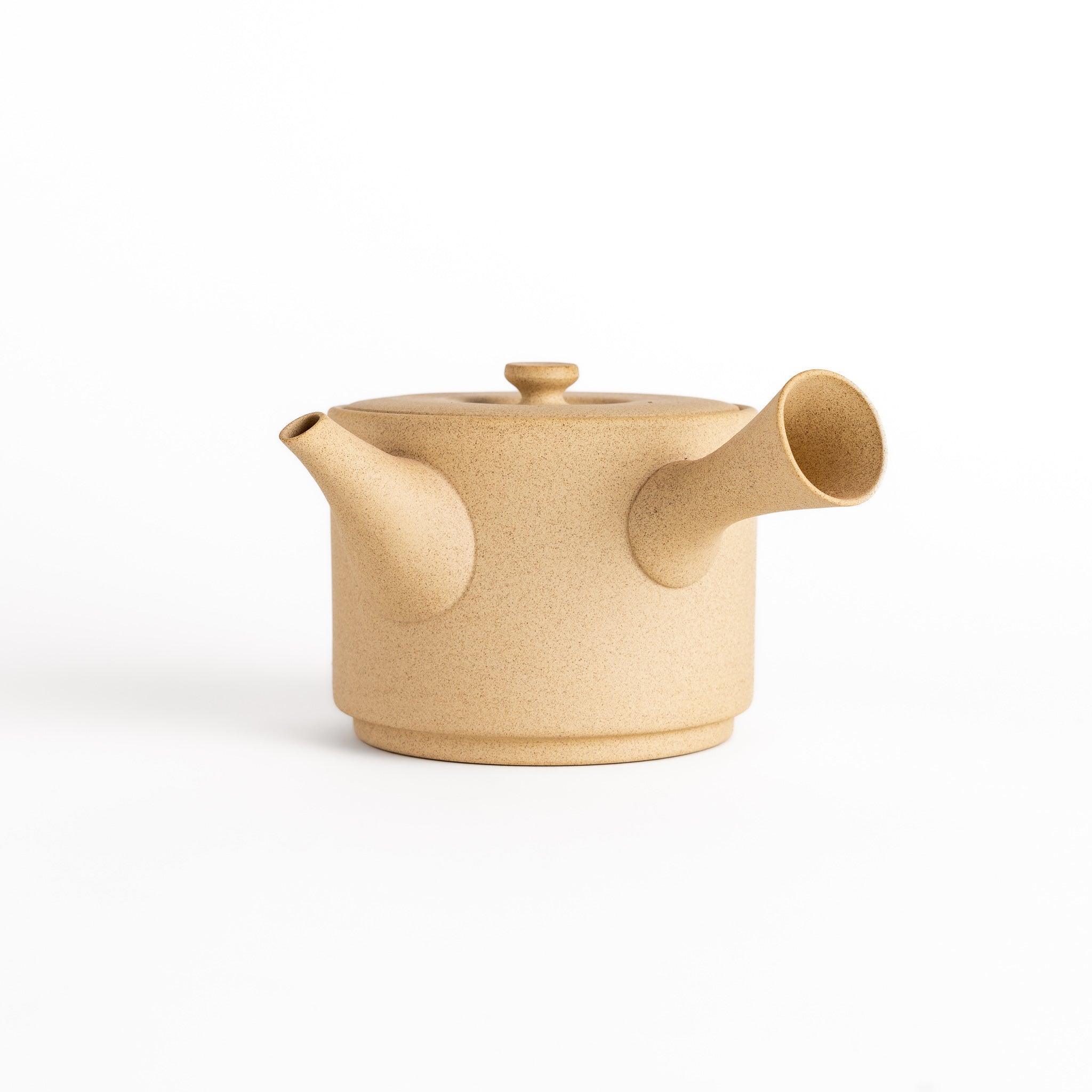 Premium Large Cloud Whisper Beige Ceramic Teapot - 40oz Capacity with Infuser - Elegant Tea Brewing for Home, Office & Gifting
