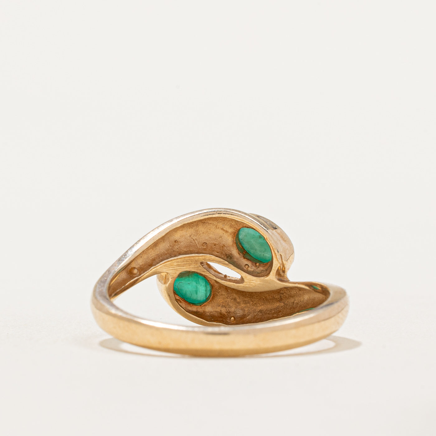 Exquisite Two Stone Jade Bypass Ring | 0.50ctw Genuine Jade | Size 9 | Elegant Jewelry for Women | Perfect for Weddings, Anniversaries & Special Occasions