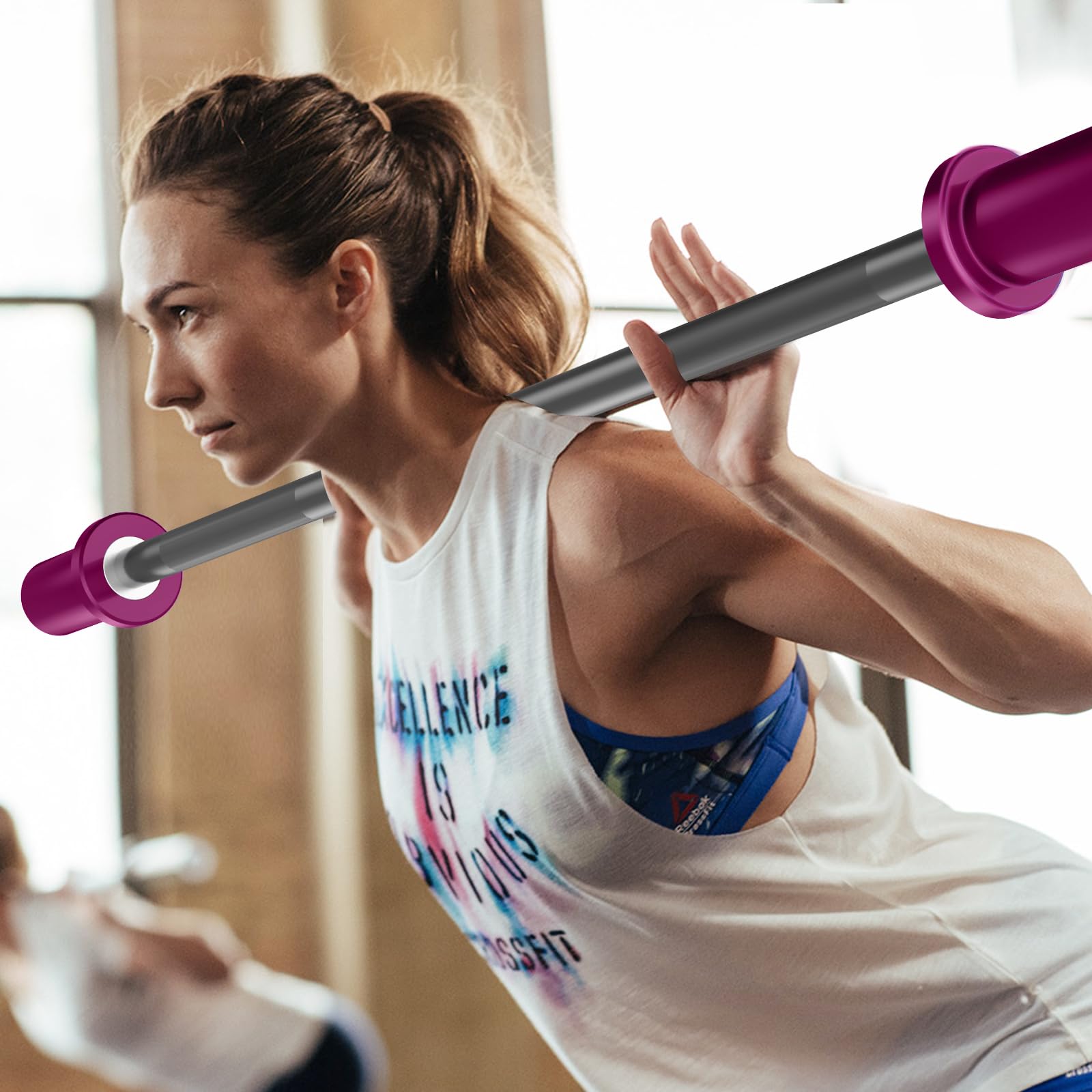 5LB Mini Barbell Bar for Women & Kids - Lightweight Strength Training Bar with Resistance Bands for Home Gym, Full Body Workout | Perfect for Beginners, Yoga, Pilates & Fitness Exercises
