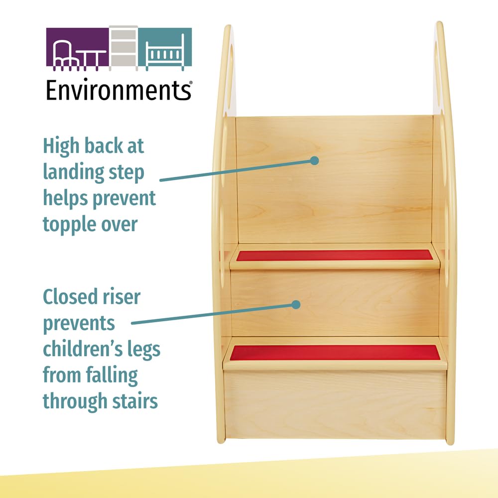 Safe & Sturdy Step-Up Wood Toddler Stairs & Learning Tower - Montessori Climbing Helper for Kitchen, Bathroom & Playroom