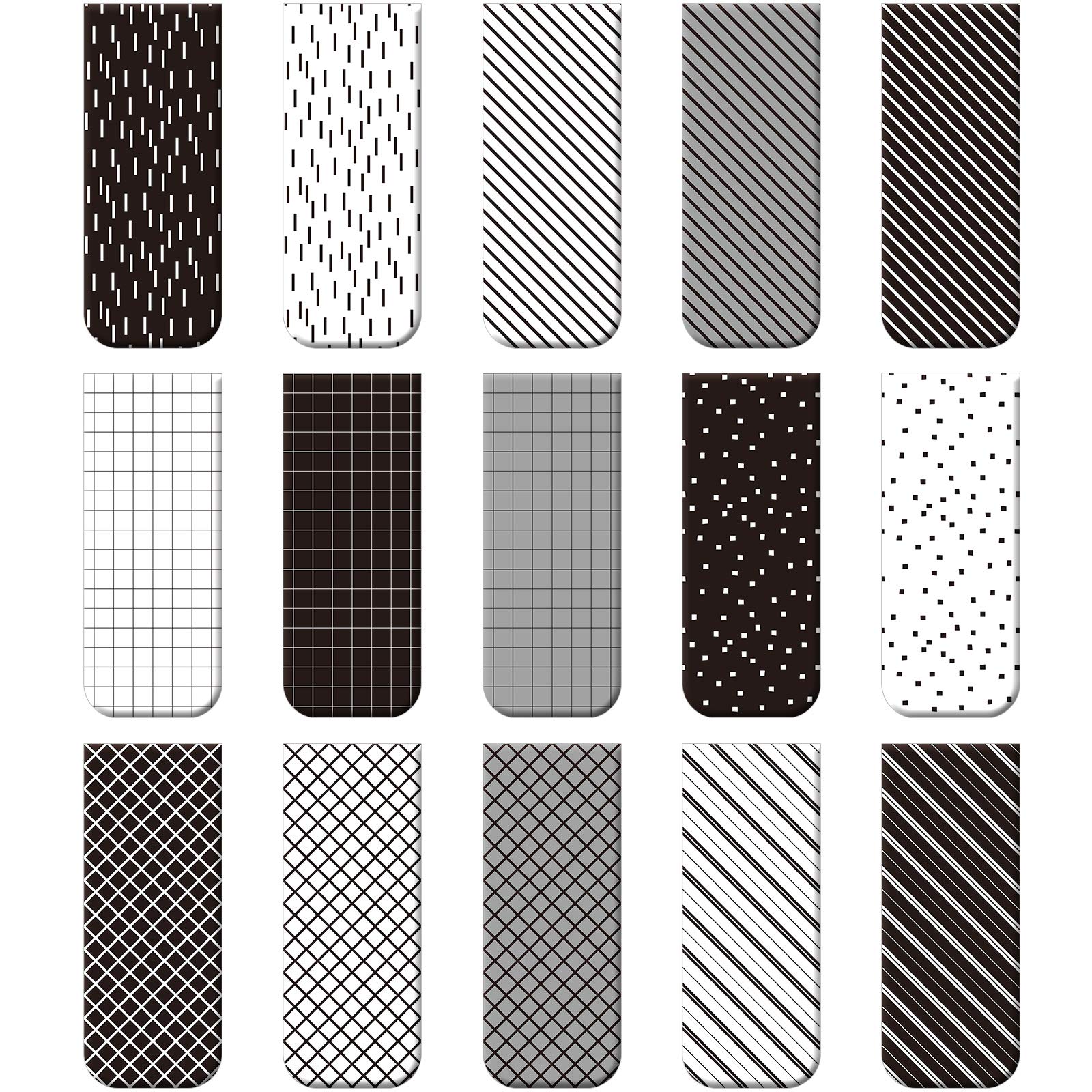 30-Piece Magnetic Bookmarks Set - Black & White Page Markers for Books, Ideal for Students, Book Lovers & Office Use - Perfect Reading Accessories & Gift Ideas