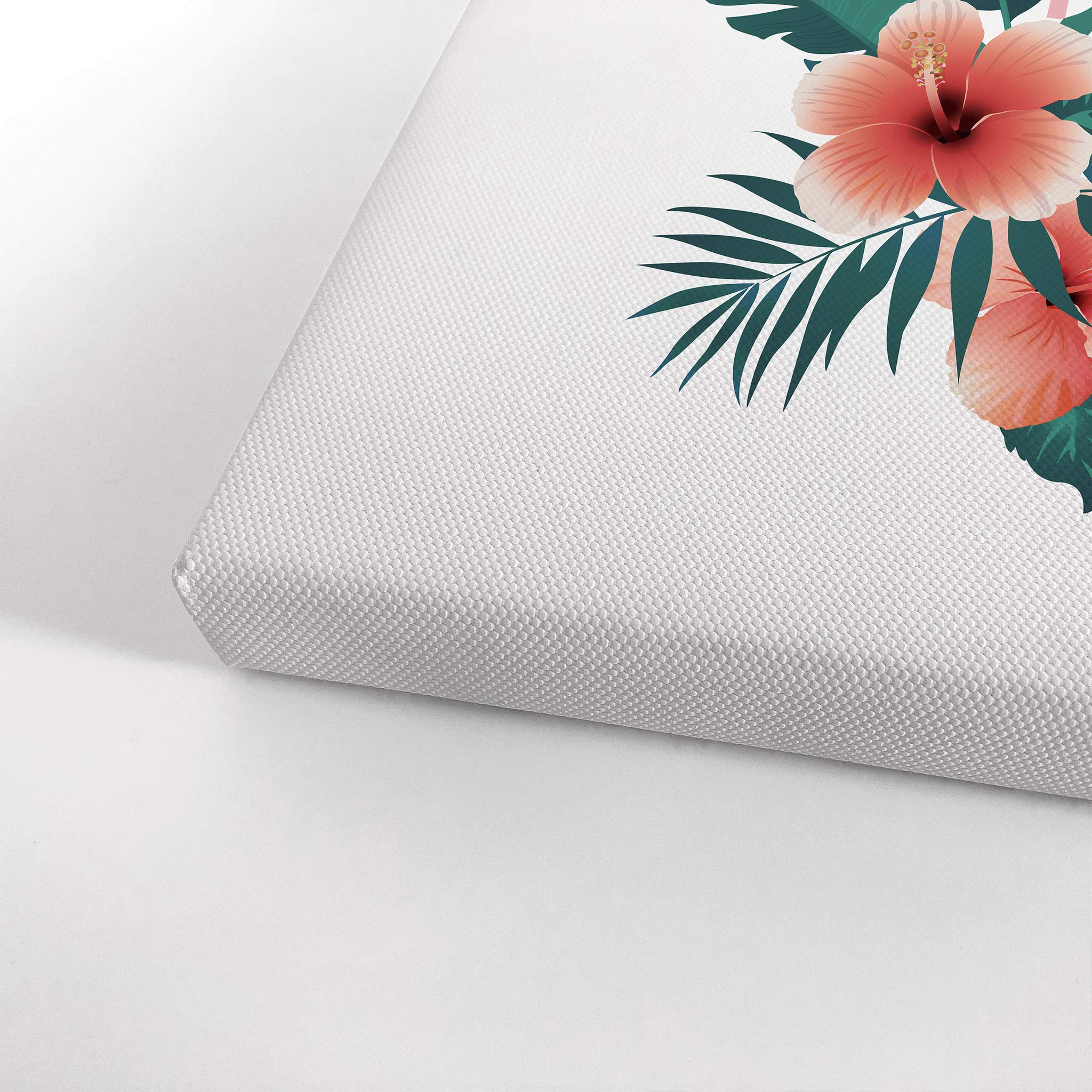 Aloha Flamingo Wall Art Canvas Print - Tropical Nursery Decor, Kids Room Decor, Baby Room Decor - 40x30 Inch Ready to Hang Made in USA - Perfect for Beach Themed Bedroom, Hawaiian Inspired Nursery & Tropical Home Decor