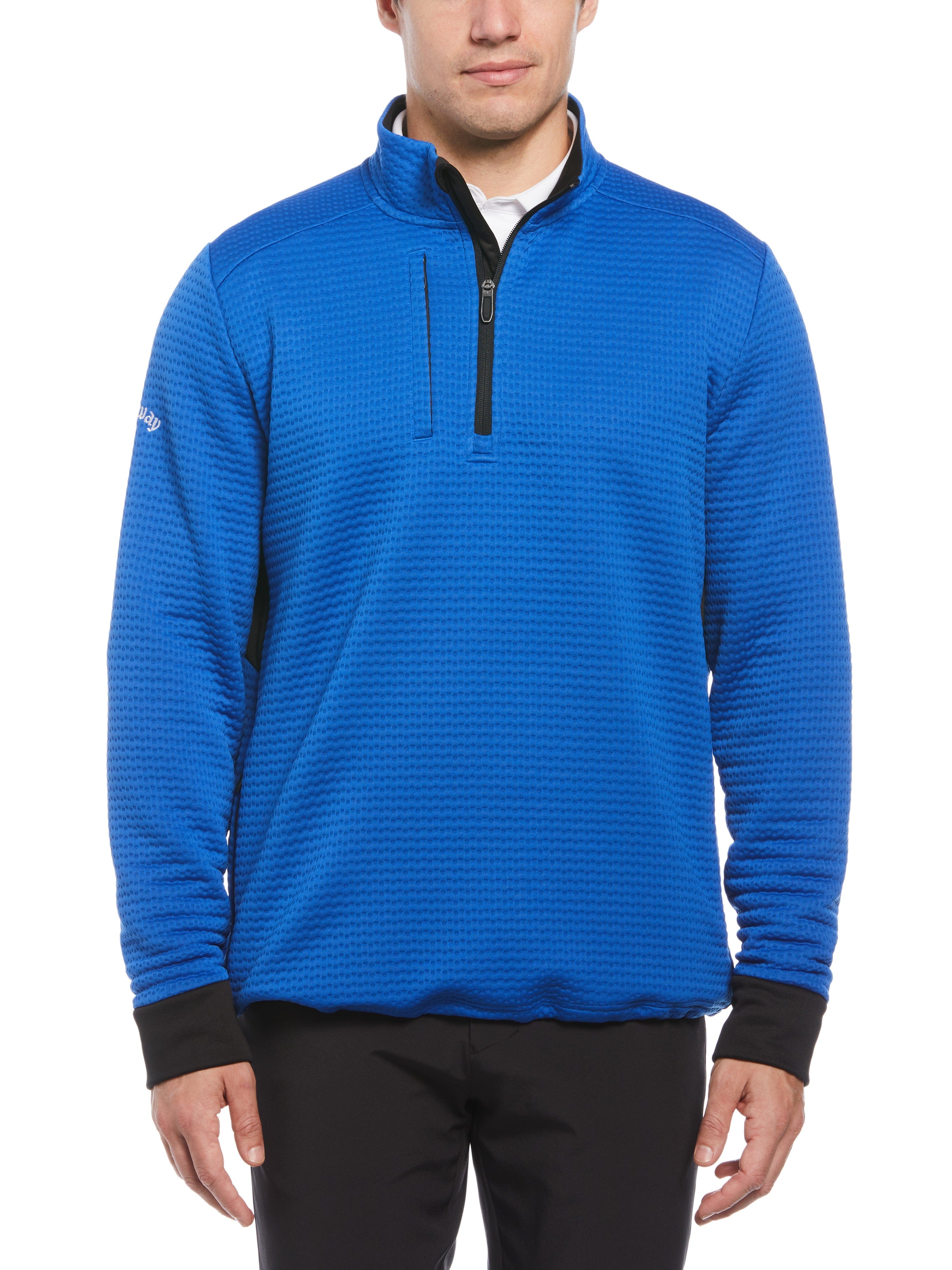 Men's Textured Midweight Stripe Half-Zip Golf Shirt - Breathable & Comfortable for Golfing, Casual Wear & Outdoor Activities