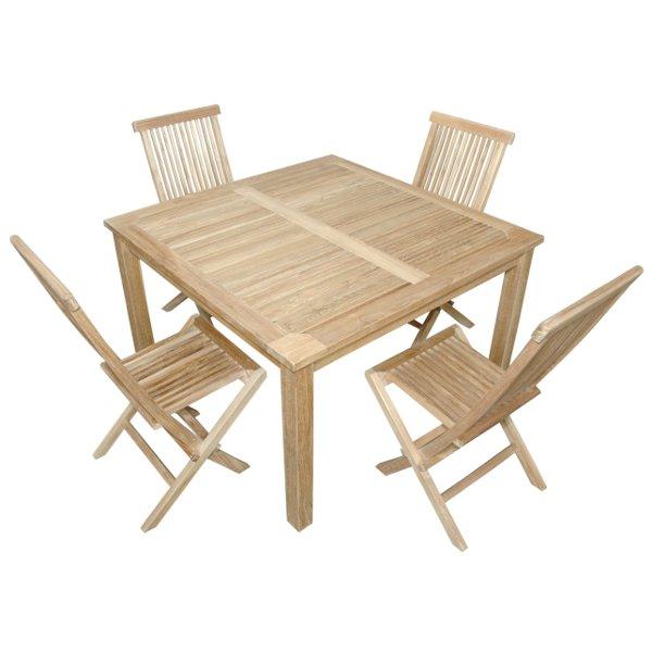 7-Piece Teak Windsor Classic Folding Dining Set - Outdoor Patio, Garden, and Backyard Furniture for Entertaining