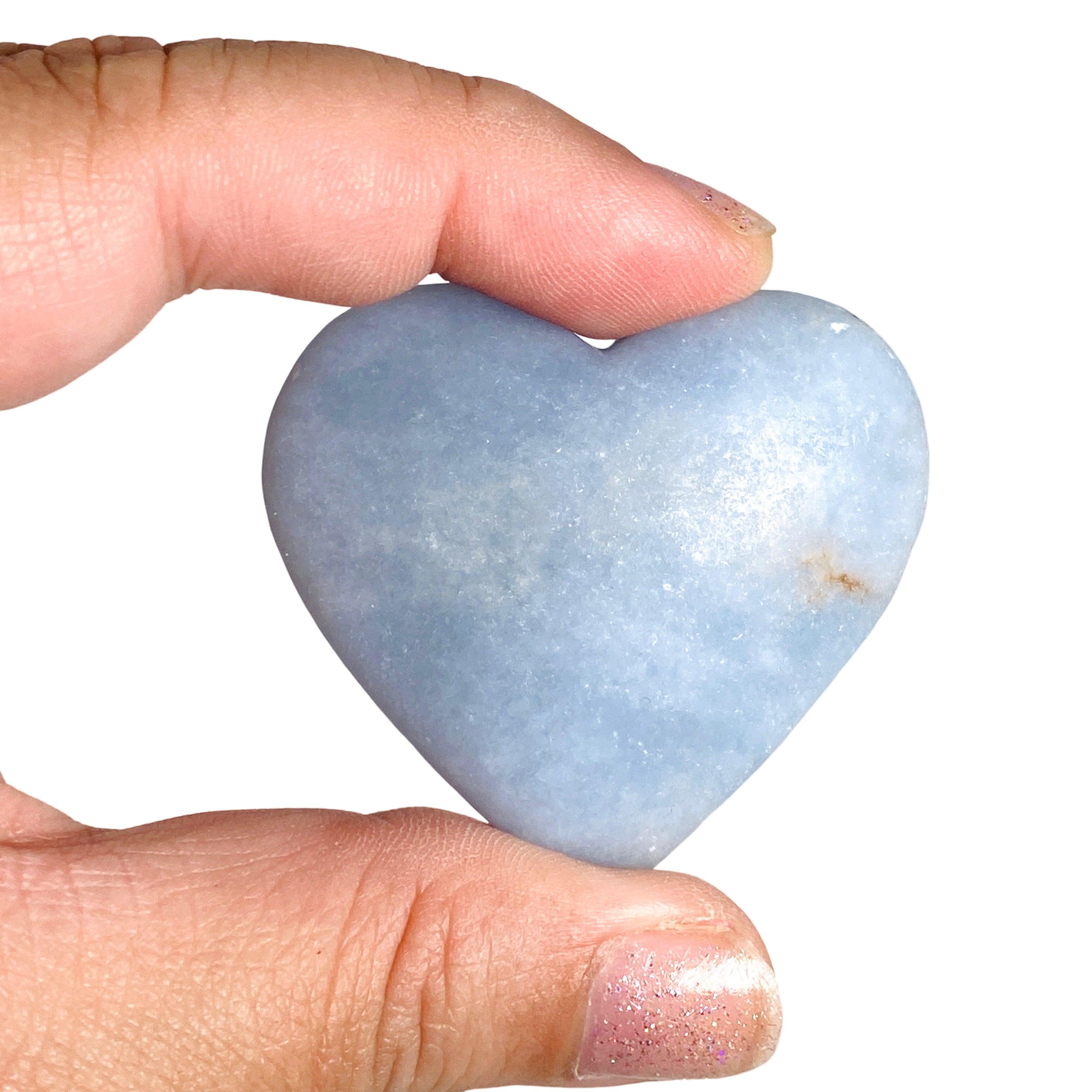 Angelite Heart Pendant - AHRT 50 - Healing Crystal Jewelry for Meditation & Spiritual Balance - Perfect for Yoga, Reiki & Energy Work
