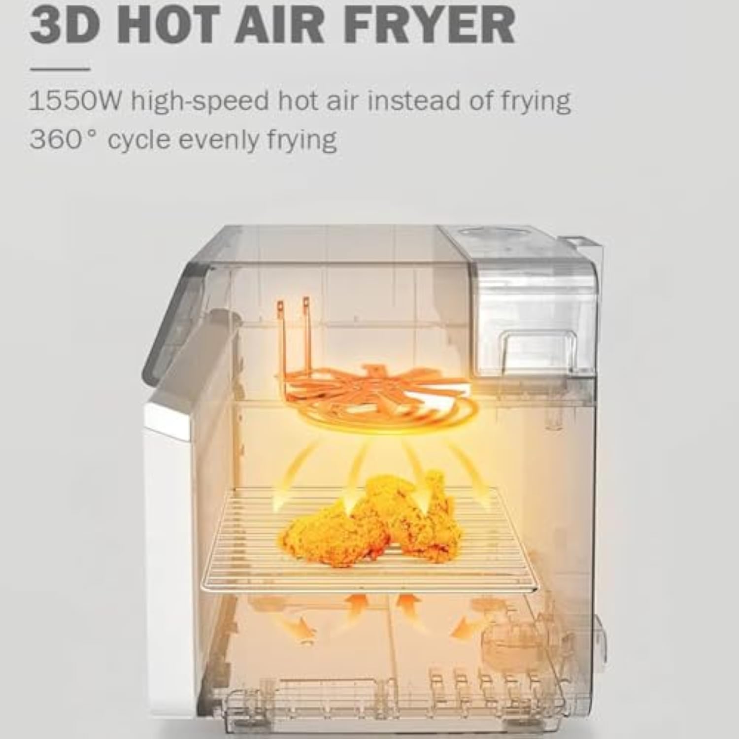 Upgraded TJean Smart Steam Oven - 15L Large Capacity Convection Air Fryer Oven with Visual Window, 25 Preset Menus for Baking, Drying & Fermenting | Self-Cleaning Steam Function | Perfect for Home Cooking, Meal Prep & Healthy Eating (White)