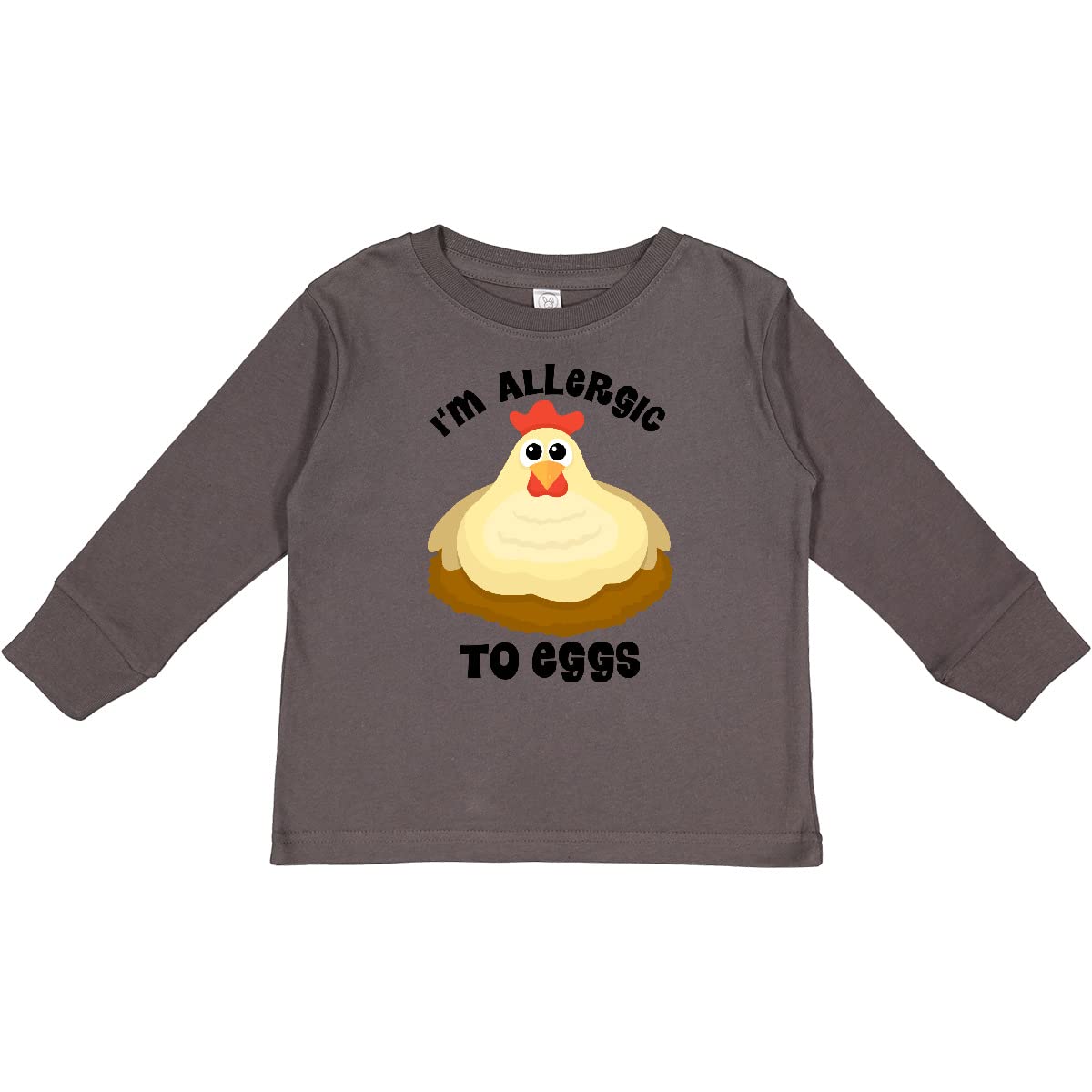 Inktastic Egg Allergy Awareness Toddler Long Sleeve T-Shirt - Comfortable Cotton Top for Kids with Food Allergies - Perfect for Daycare, School & Allergy Awareness Events