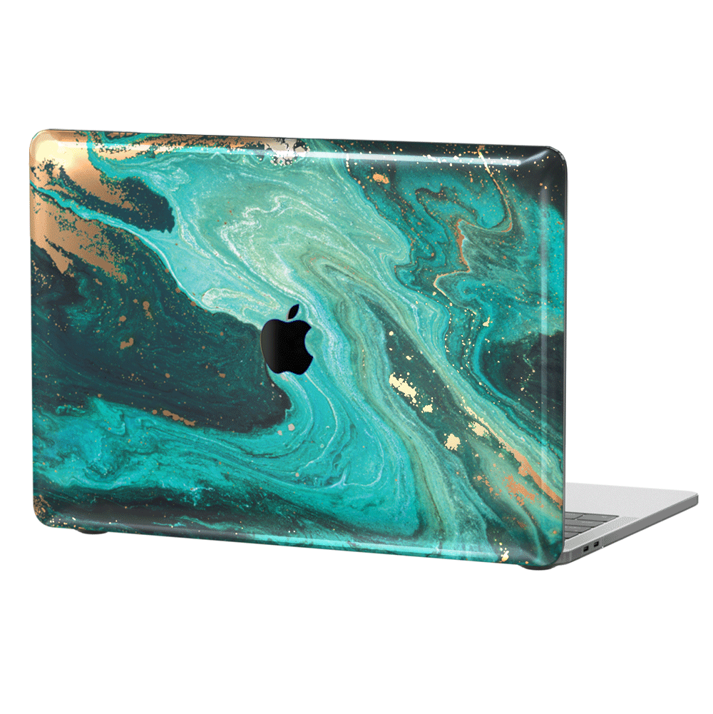 Premium Emerald Gold Marble MacBook Case - Durable Protective Cover for MacBook Air & Pro - Stylish Laptop Skin for Work, Travel & Home Office Use