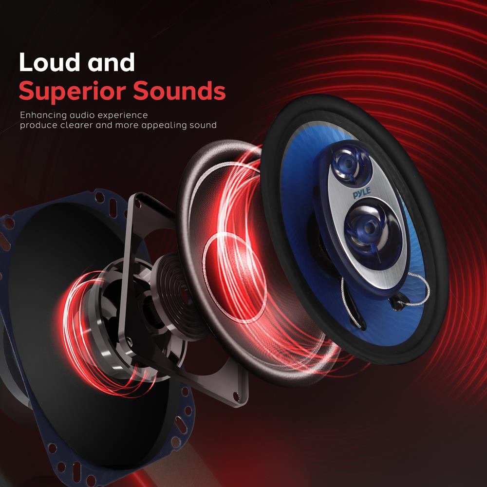 4 X 6 Inch Car Component Speakers - High Performance 2-Way Coaxial Audio System for Cars, Trucks & SUVs - Perfect for Upgrading Factory Sound System & Enhancing Music Experience on Road Trips