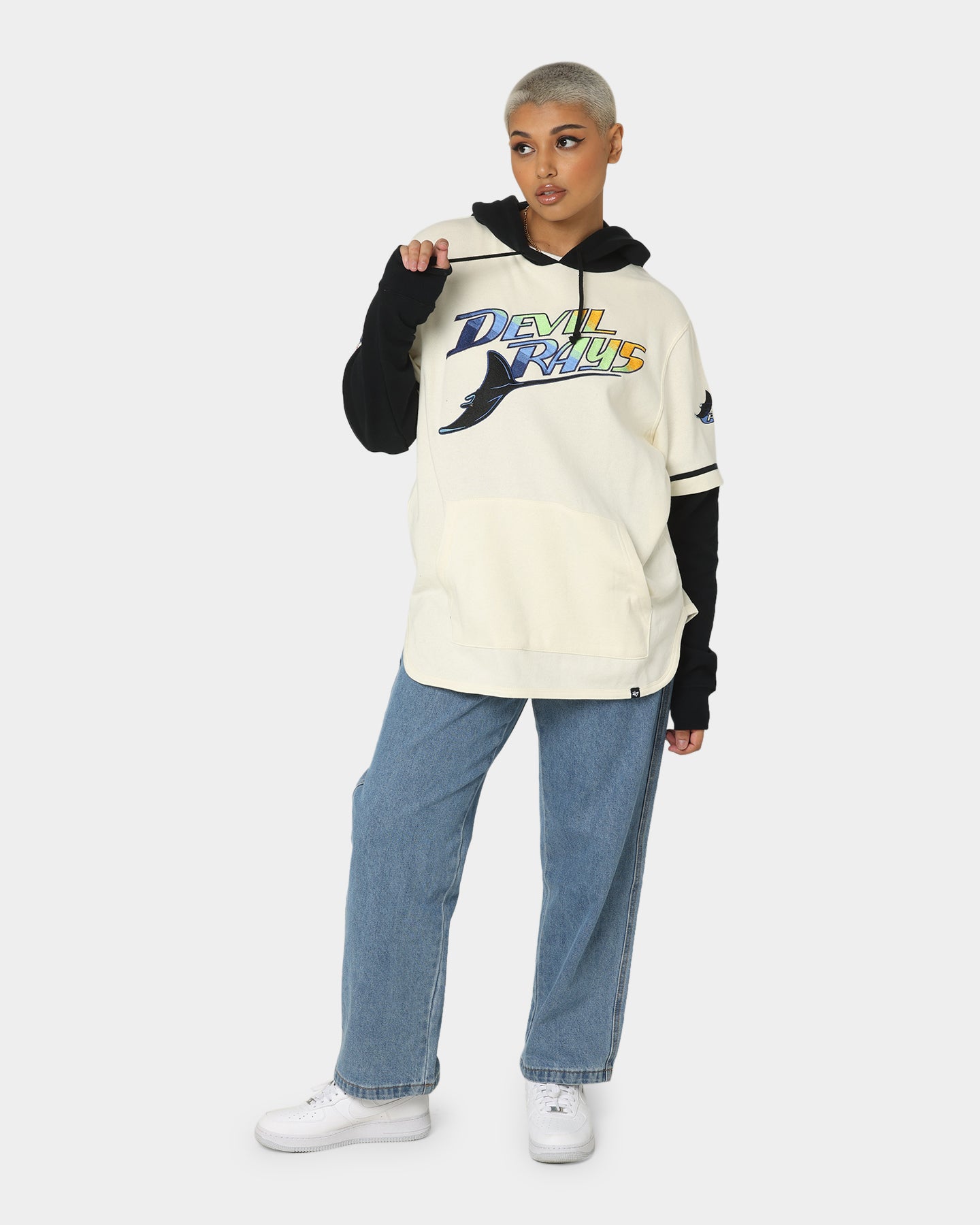 47 Brand Tampa Bay Rays Shortstop Hoodie Cream - Comfortable & Stylish MLB Fan Hoodie for Men & Women - Perfect for Game Day, Casual Wear & Outdoor Activities