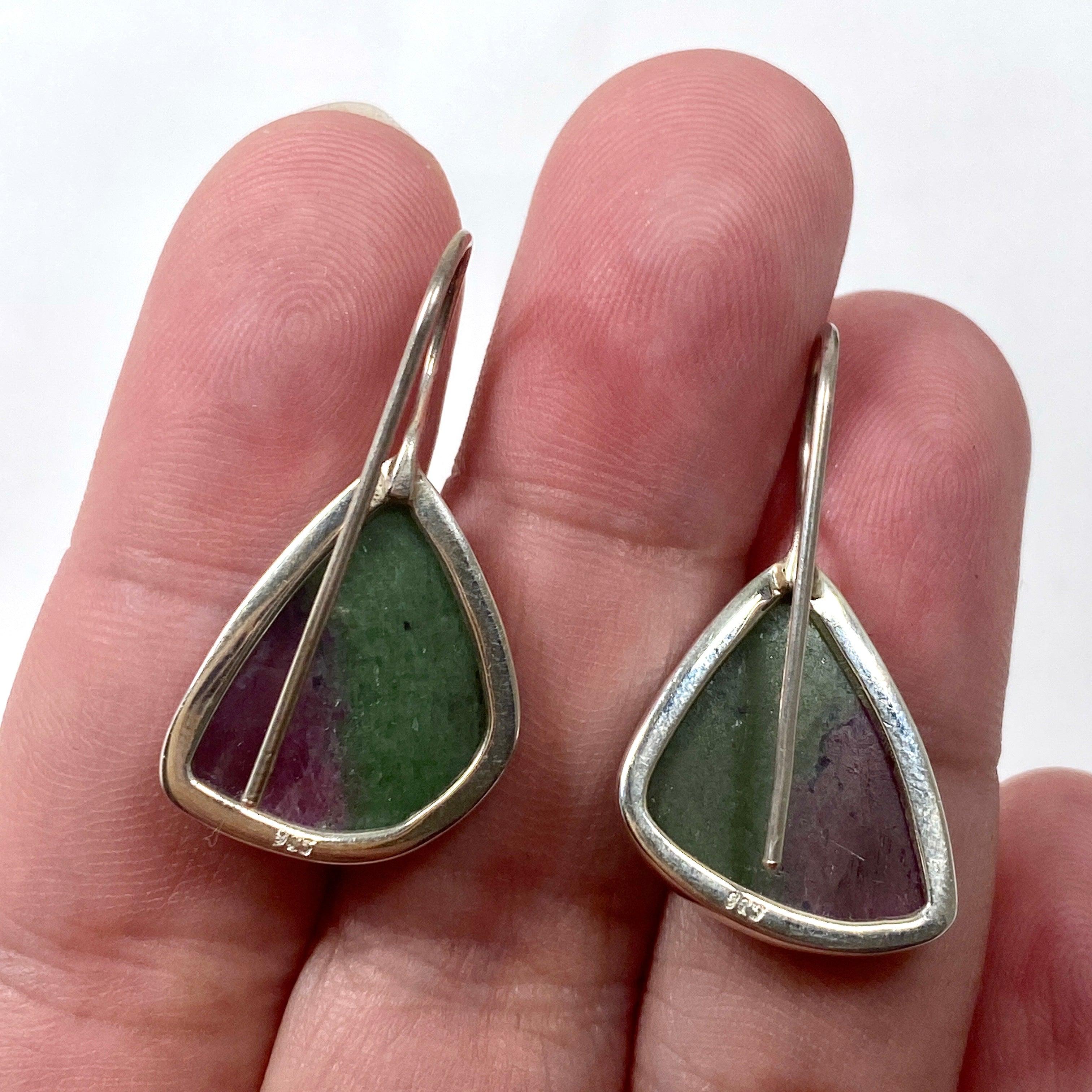 Ruby in Zoisite Faceted Teardrop Earrings with Fixed Hook - Elegant Handmade Jewelry for Women, Perfect for Parties, Weddings & Special Occasions - KEGJ1117