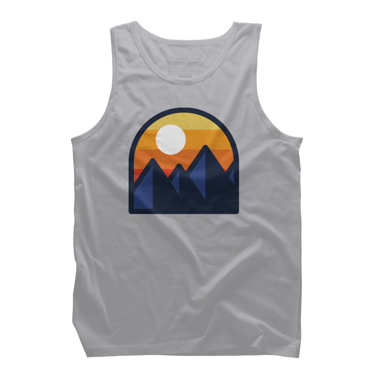 Design By Humans Men's Beauty Sunset Mountain Graphic Tank Top - Soft Cotton Muscle Tee for Gym, Beach & Summer Outfits