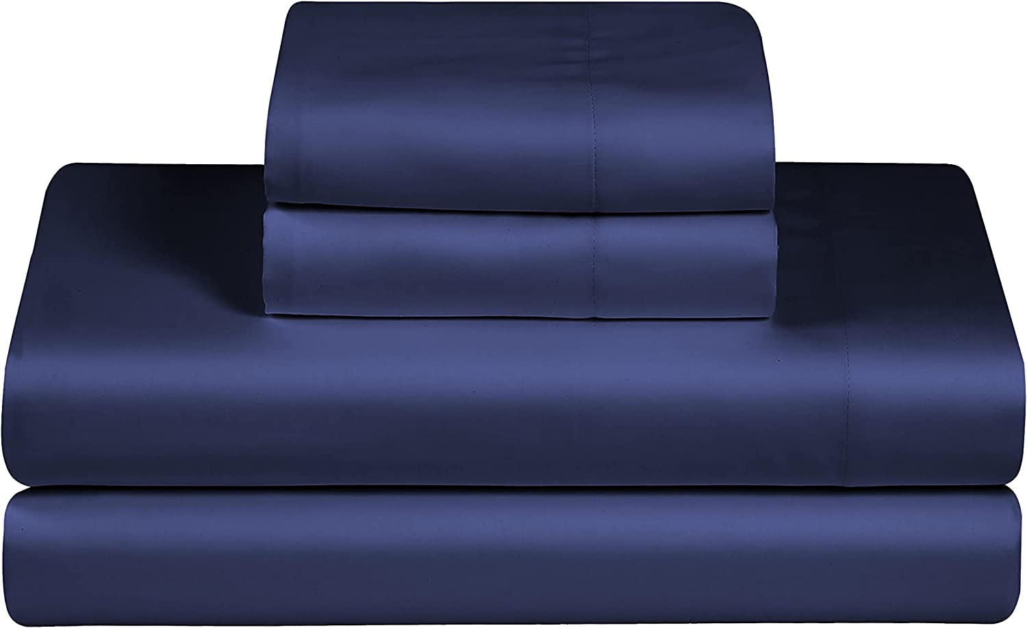 Feather & Stitch 100% Cotton 300 Thread Count Percale Weave Sheet Set - Twin Size 3-Piece Cooling Bed Sheets with Deep 16