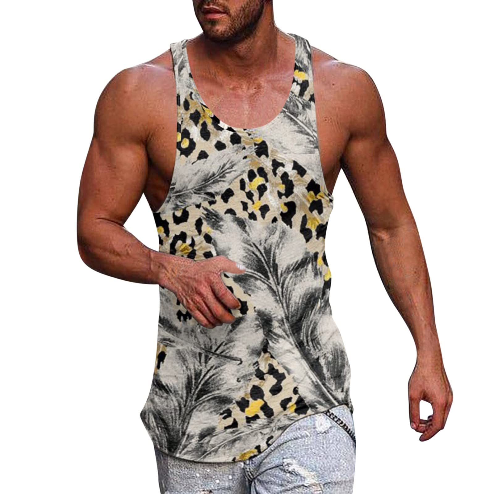OSTELY Men's Summer Surf Beach Tank Top - Breathable Sleeveless Shirt for Casual Wear, Swimming, Surfing - Available in Sizes XS to L (Extra Small, Small, Medium, Large) - Perfect for Beach Vacation, Pool Party, Summer Outfits and Outdoor Activities