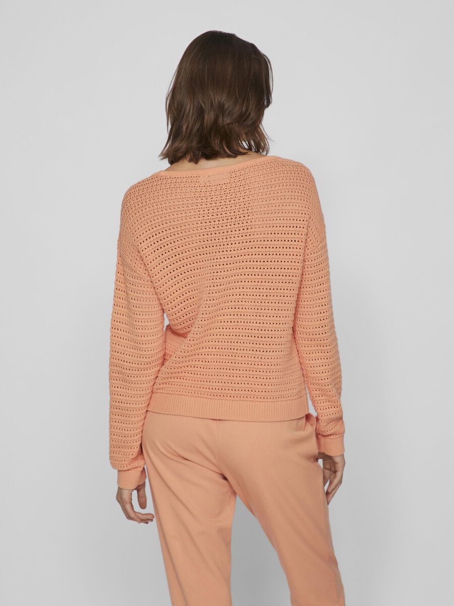 Bella Boatneck Sweater for Women - Soft Shell Coral Knit Pullover - Perfect for Casual Wear, Office Outfits & Layering in Fall & Winter