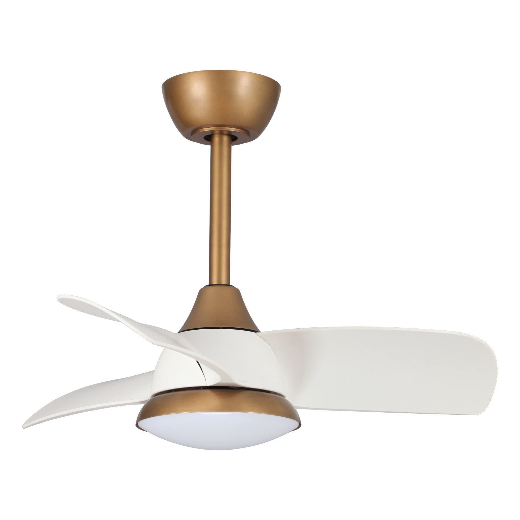 Parrot Uncle 28 Inch White Ceiling Fan with LED Light and Remote Control - Quiet Energy Efficient Indoor/Outdoor Fan for Bedroom, Living Room, Covered Patio & Porch - Perfect for Cooling and Lighting Your Home Spaces